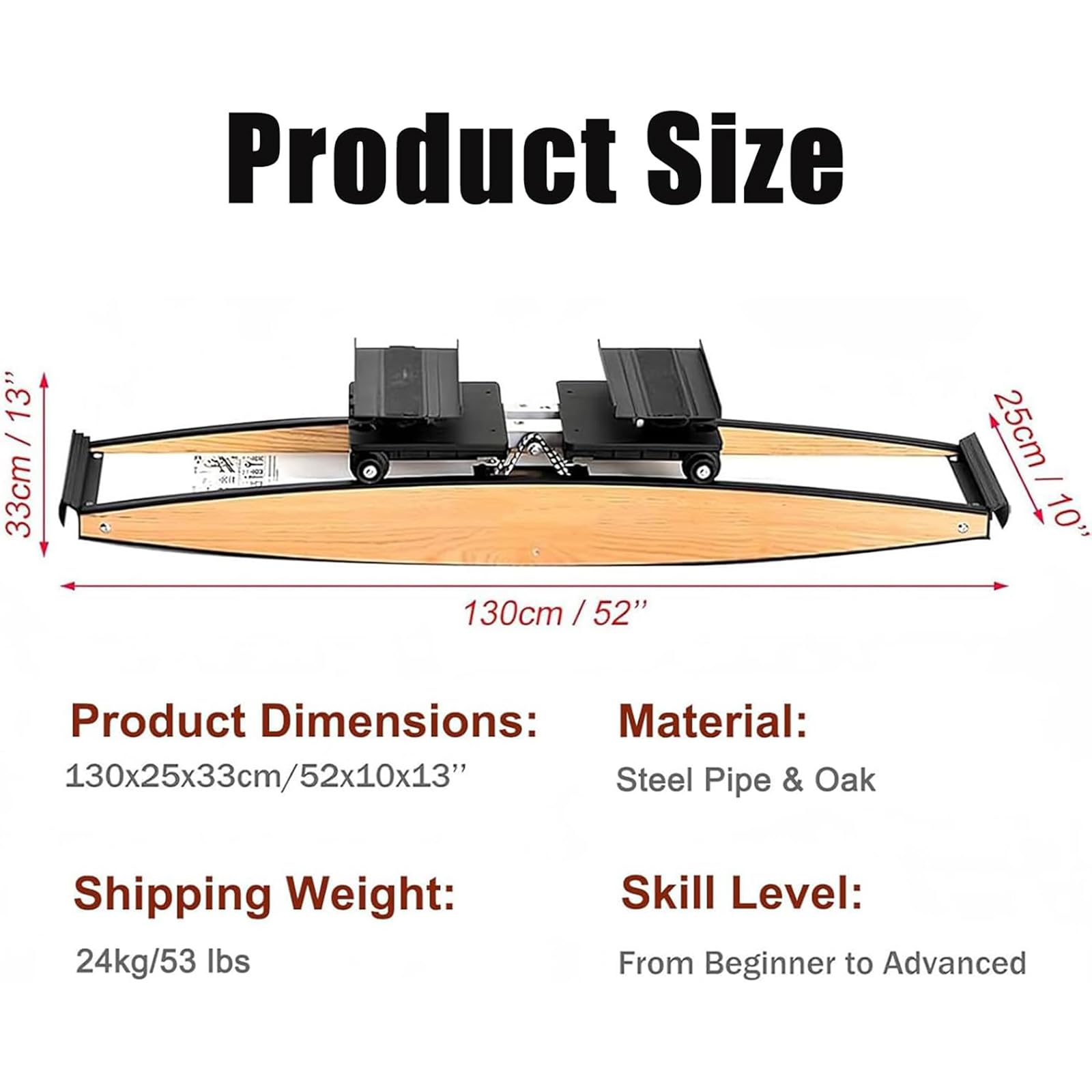 Genérico Simulador de Esquí para Interiores Elíptica 3D Equipo de Esquí Kit de Entrenamiento de Fuerza y ​​Equilibrio con Bastones y Colchonetas para Fortalecer Cintura