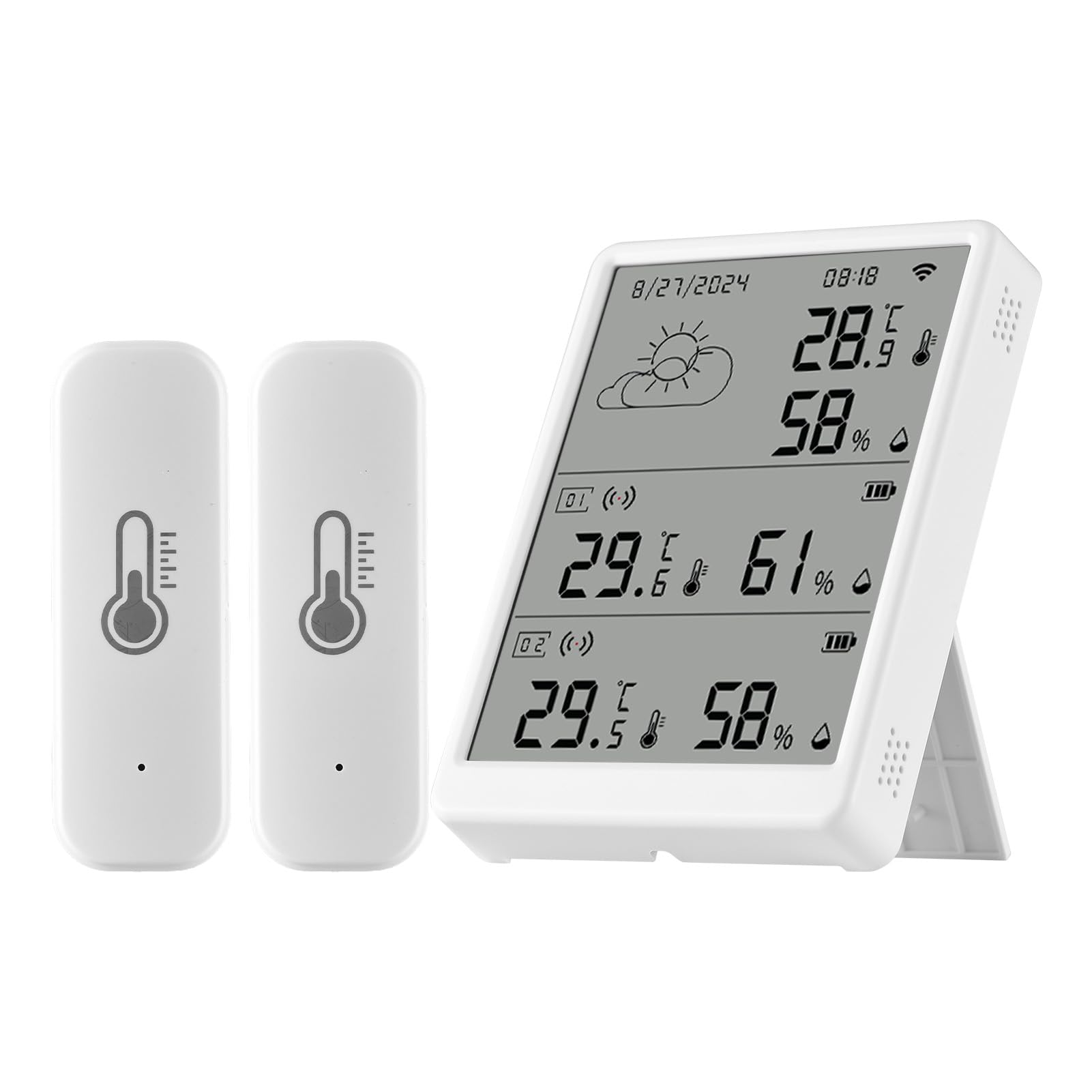 Monitor WiFi Smart Temperation and Umidità, Sensore in Tempo Reale con Controllo delle App, Casa, Serra e Garage per Casa