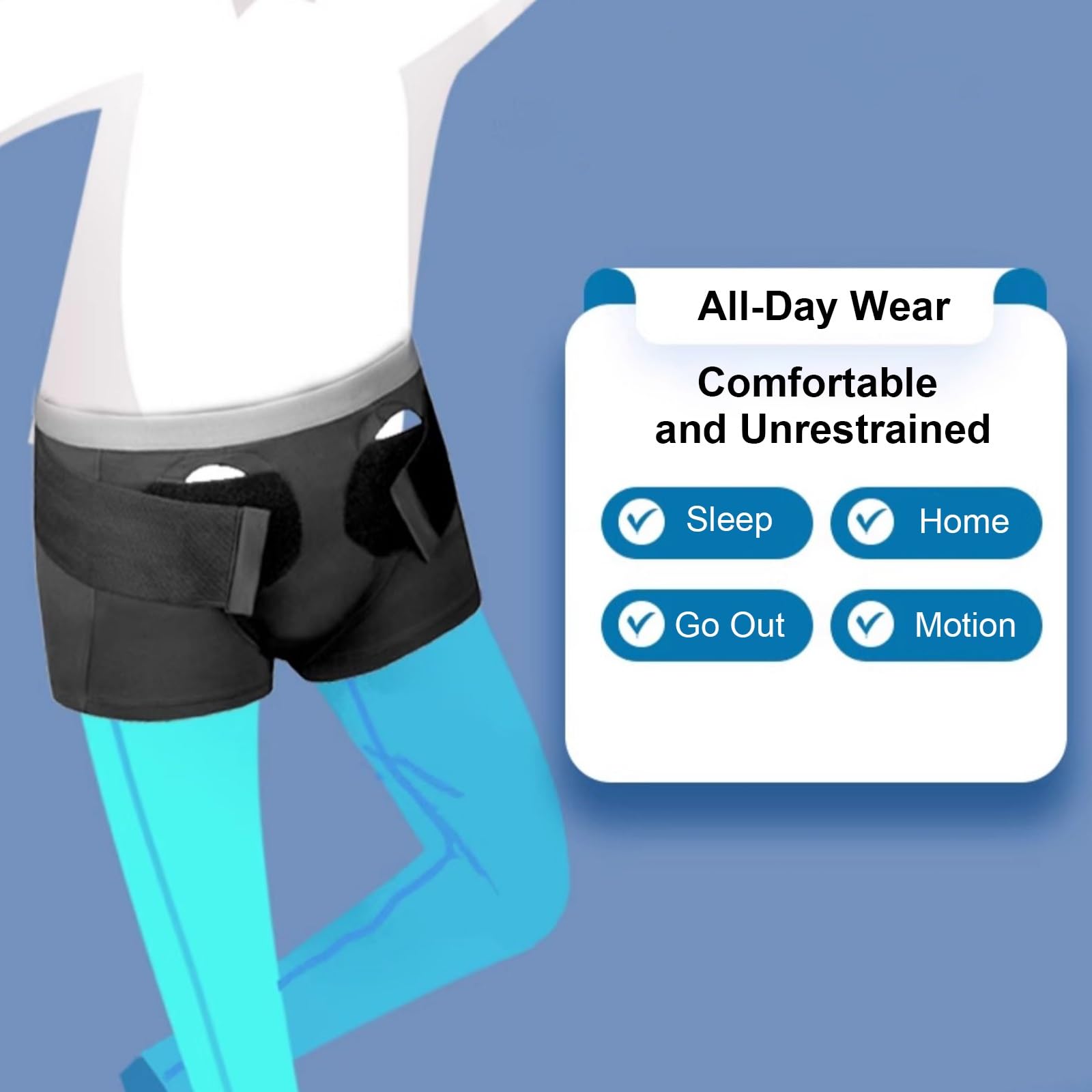 Hernia Belts for Men, Support Brief for Single/Double Inguinal, Hernia Underwear for Men with 2 Removable Pressure Pads(Large)
