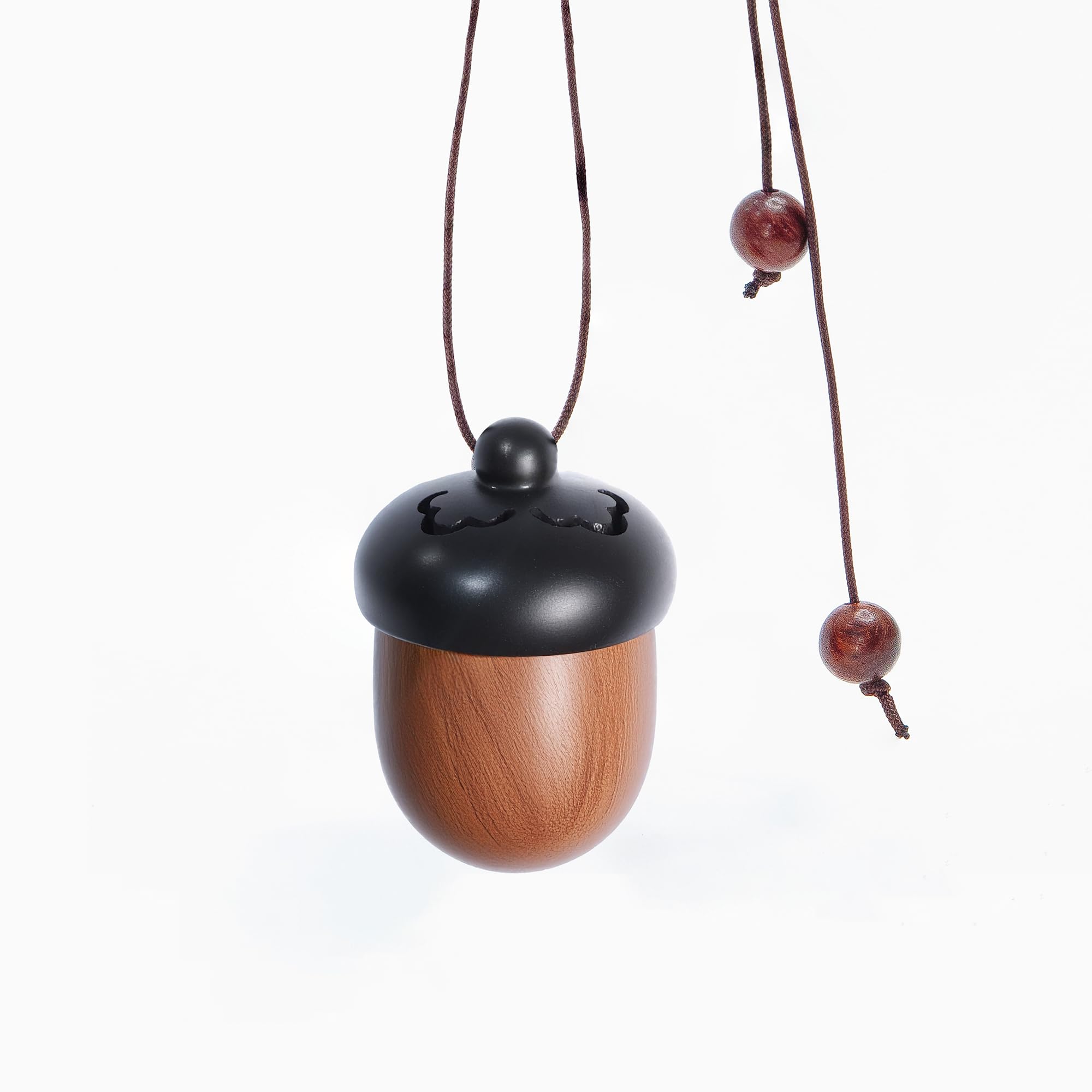 Jingzan Essential Oil Car Diffuser, Wooden Acorn Decor Cute Car Air Freshener, Hanging Car Decoration Aromatherapy Wood Diffuser (1)