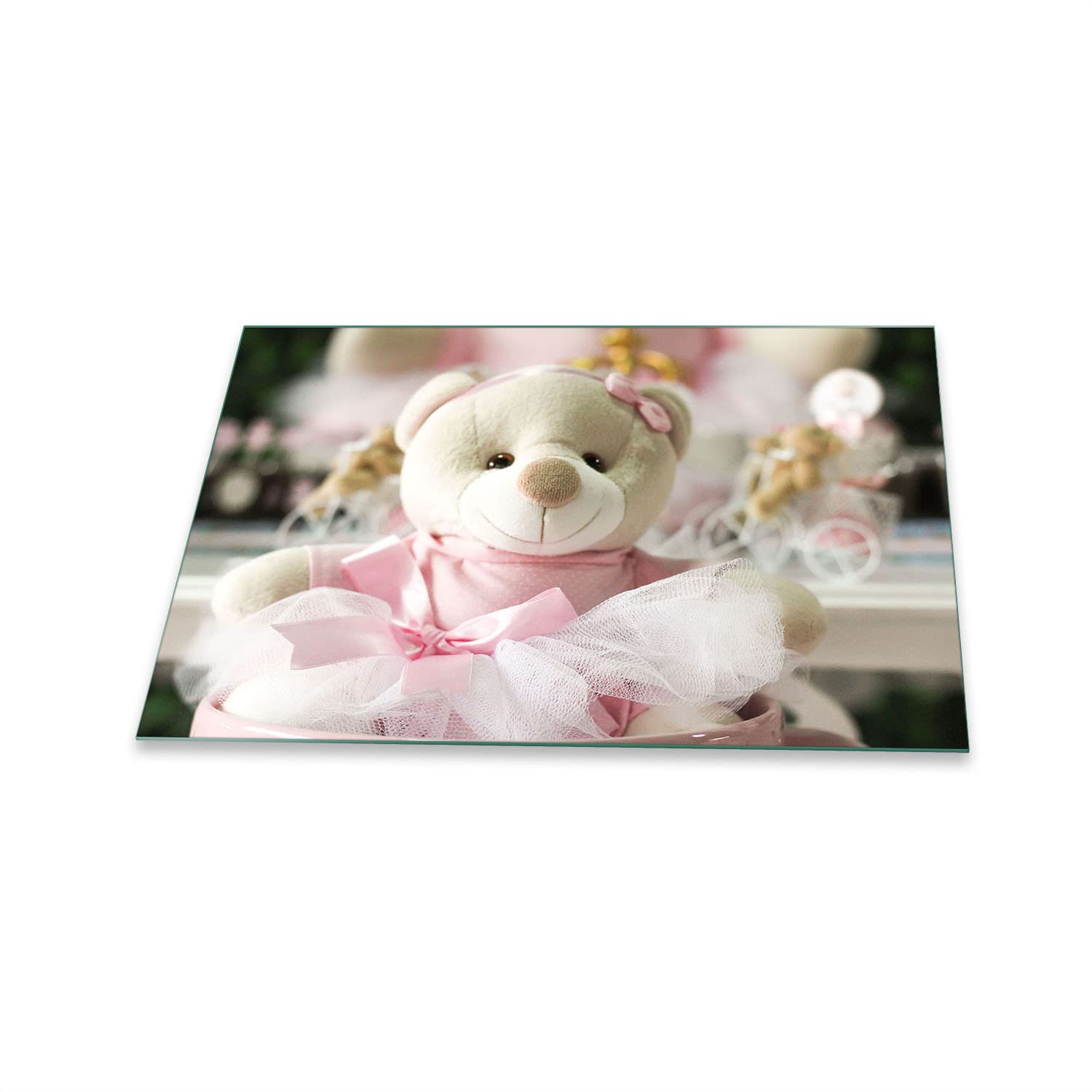 Copri Piano Cottura Decorwelt In Vetro Di Sicurezza 80x52 Cm - Rosa, Multiuso: Tagliere, Sottopentola, Paraspruzzi - 4