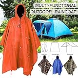 Verschiedene Anwendung: Der wasserdichte Poncho ist ideal für Überleben, Camping, Fischen, Jagen, Militär, taktischen und alle andere Aktivitäten im Freien sowie Halloween-Kostüme!
