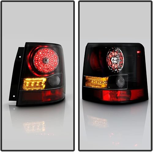 Miniatura 5 de ACANII - Para 2006-2009 Land Rover Range Rover Sport Luces traseras LED negras Luces traseras luces de freno Asamblea de reemplazo izquierdo+derecha