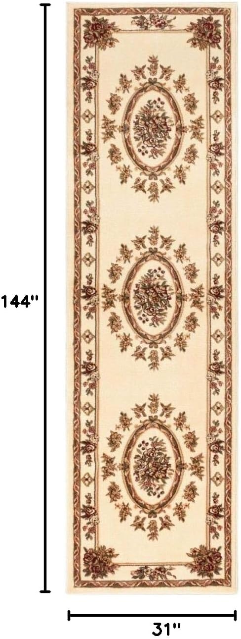 Ivory Elegance 5' x 7' Easy-Care Stain-Resistant Area Rug