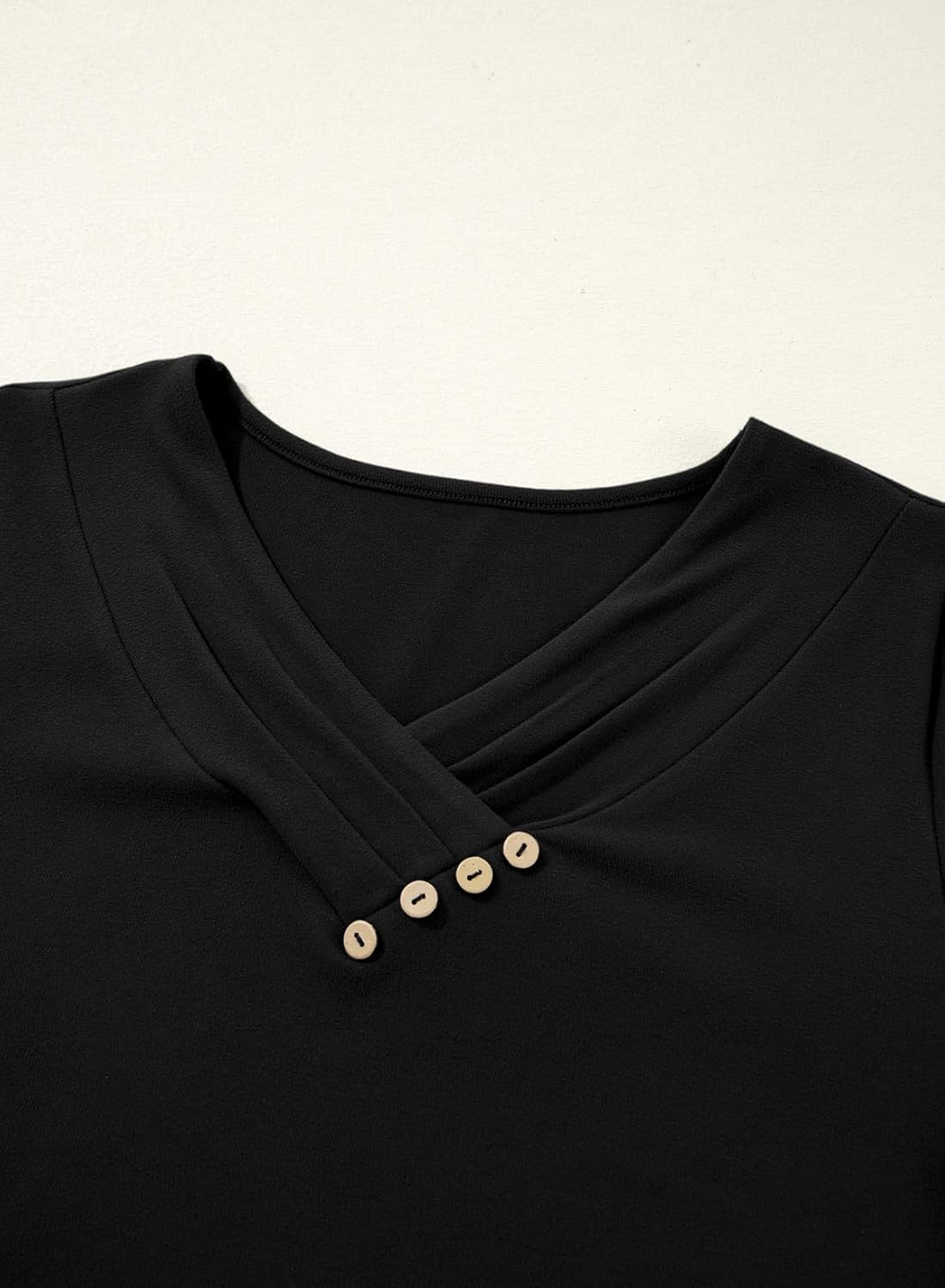 SHEWIN Women Long Sleeve Lightweight Tunic Tops Casual V Neck Pleated Button Warm Tee Shirts - Image 7