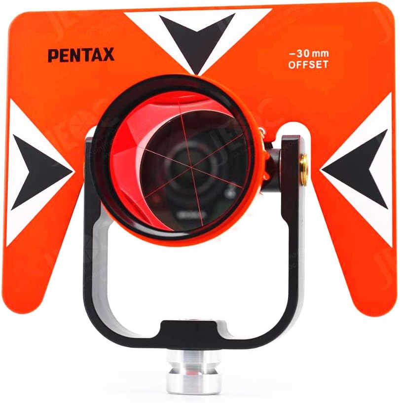 XGeology All-Metal Single Tilt Prism Set Fits All 0/-30mm Offset Total Stations Surveying With Case Soft Bag
