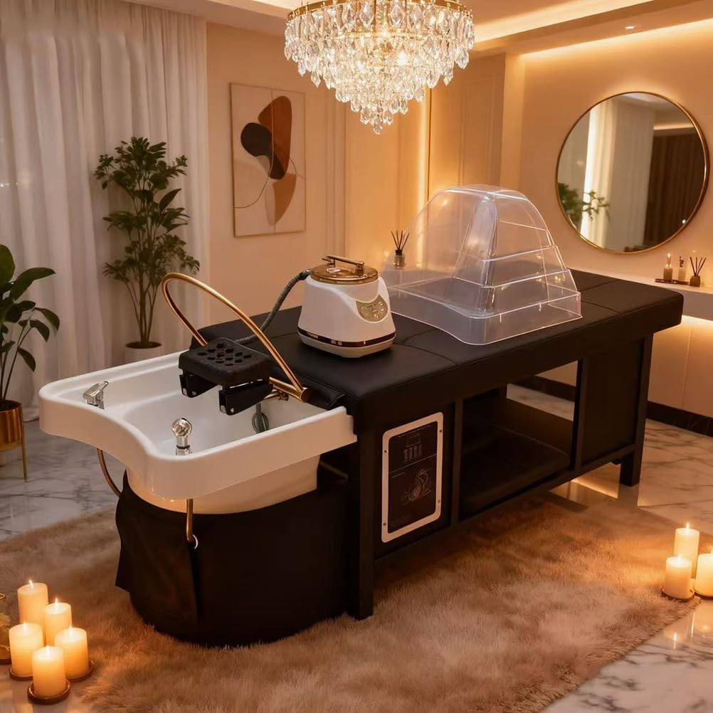 CHEEMHOM Head SPA Shampoo Bed,Massage Bed, Head Spa Equipment for Barbershop, Salon Station, Massage Parlor