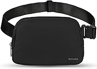 Vista 9 de Cangurera cruzada para mujer, mini bolsa para cinturón de 1 litro con correa ajustable de 32 a 51 pulgadas, bolsa de cintura pequeña para viajes