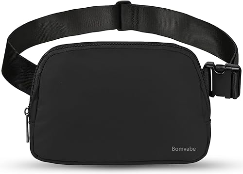 Bomvabe Cangurera cruzada para mujer, mini bolsa para cinturón de 1 litro con correa ajustable de 32 a 51 pulgadas, bolsa de cintura pequeña para