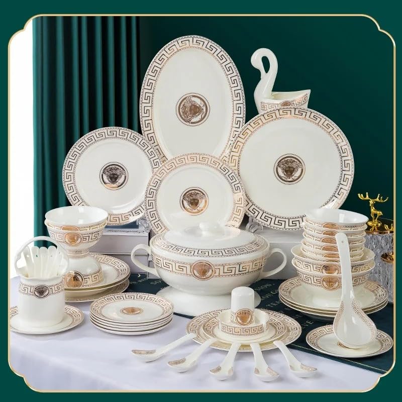 60 sztuk europejskich wysokiej jakości porcelany kostnej zestaw naczyń miska naczynia do sushi talerze ramen pałeczki zestawy misek i naczyń naczynia do kuchni