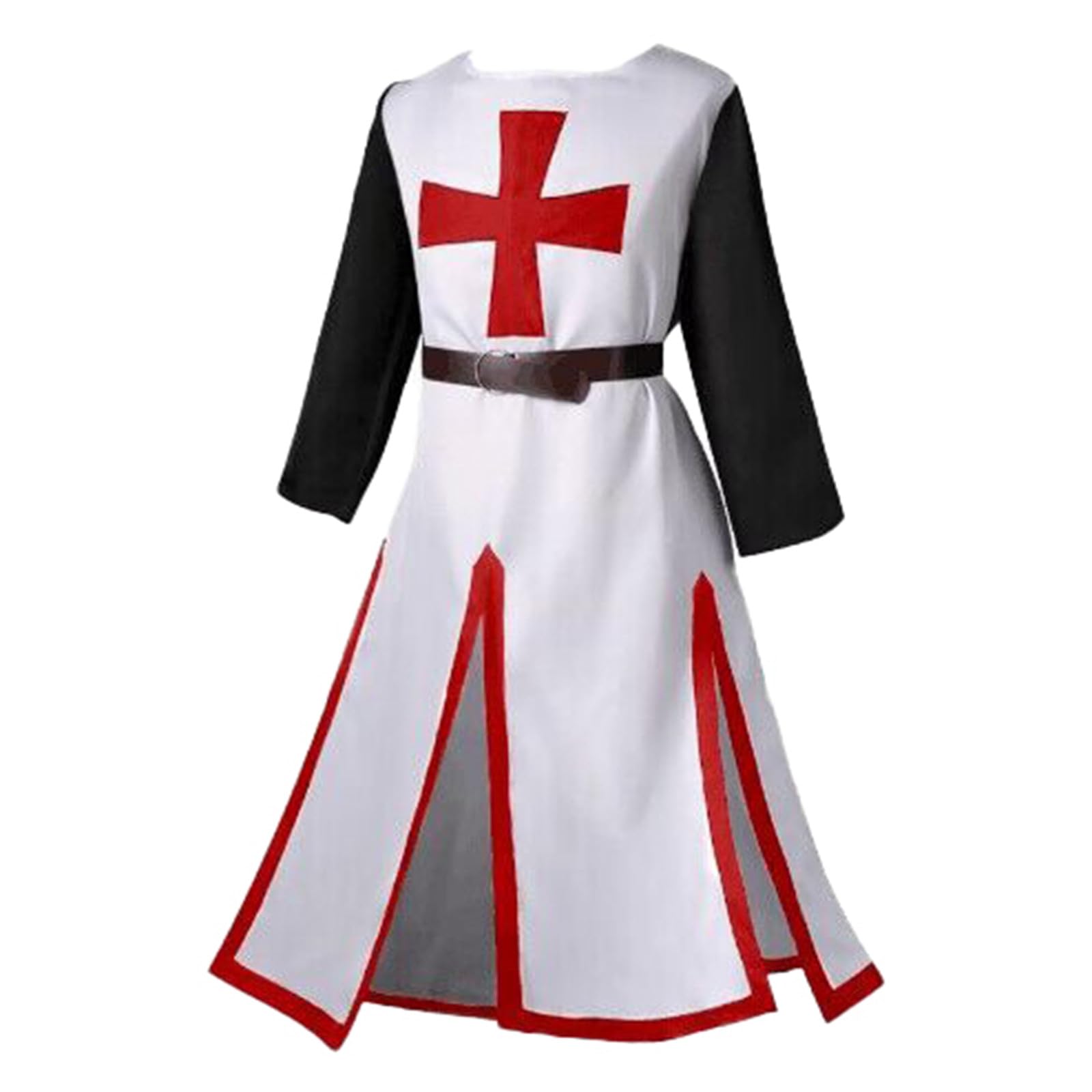 Generisch Costume de chevalier médiéval pour homme - Costume tunique - Costume de chevalier croisé - Templier - Carnaval - Robe de larp - Tenue viking - Jupe blason Alexander