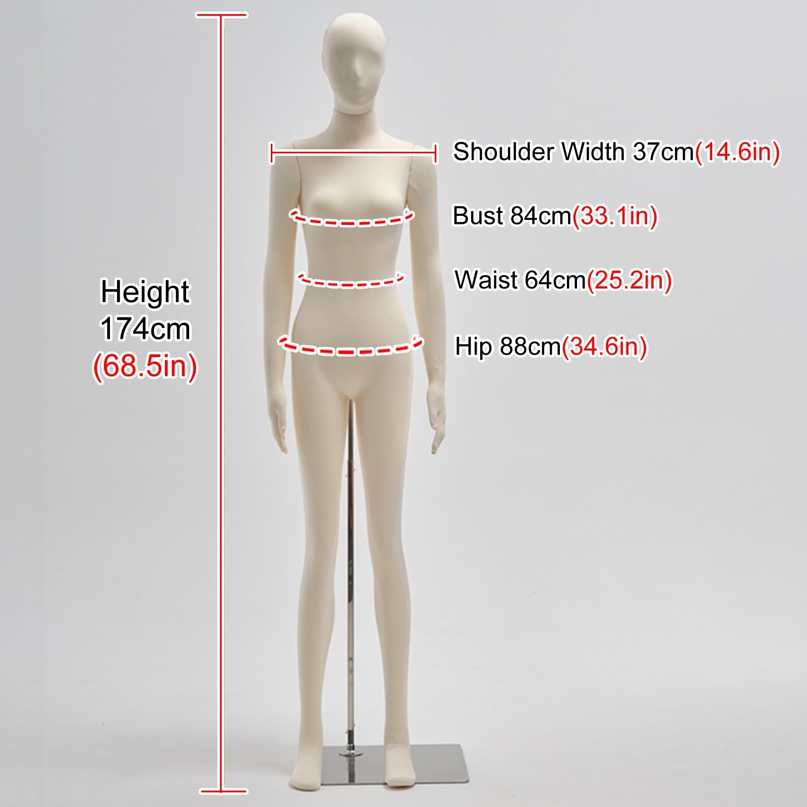 あずきページ マネキン　高さ調整可能 Amazon | 女性 マネキン ヘッド付き トルソー 可動式 アーム 高さ調整