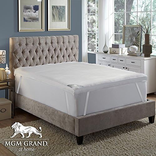 4 inch Platinum Collection Hotel Pillow top Bed/Mattress Topper Filled Goose Down Alternative Fiber-100% Cotton Feather Proof, Baffle Box, Queen