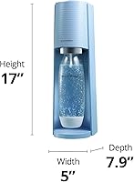 Vista 11 de SodaStream Terra - máquina para hacer agua con gas (azul niebla), con CO2, botella DWS y sabores Bubly Drop Azul Misty