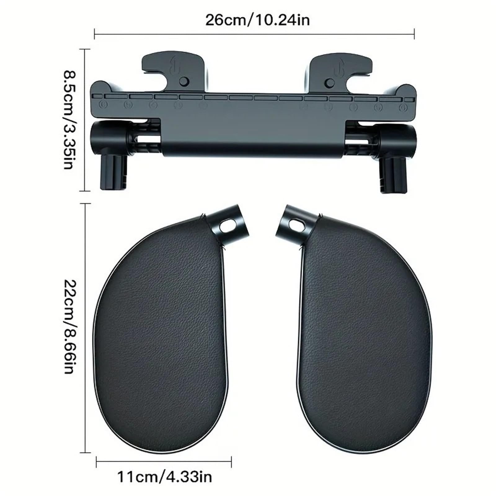Akcesoria do foteli samochodowych Poduszka zagłówka samochodu, regulowana poduszka podtrzymująca głowę i szyję, zagłówki podróżne do spania | PU leather