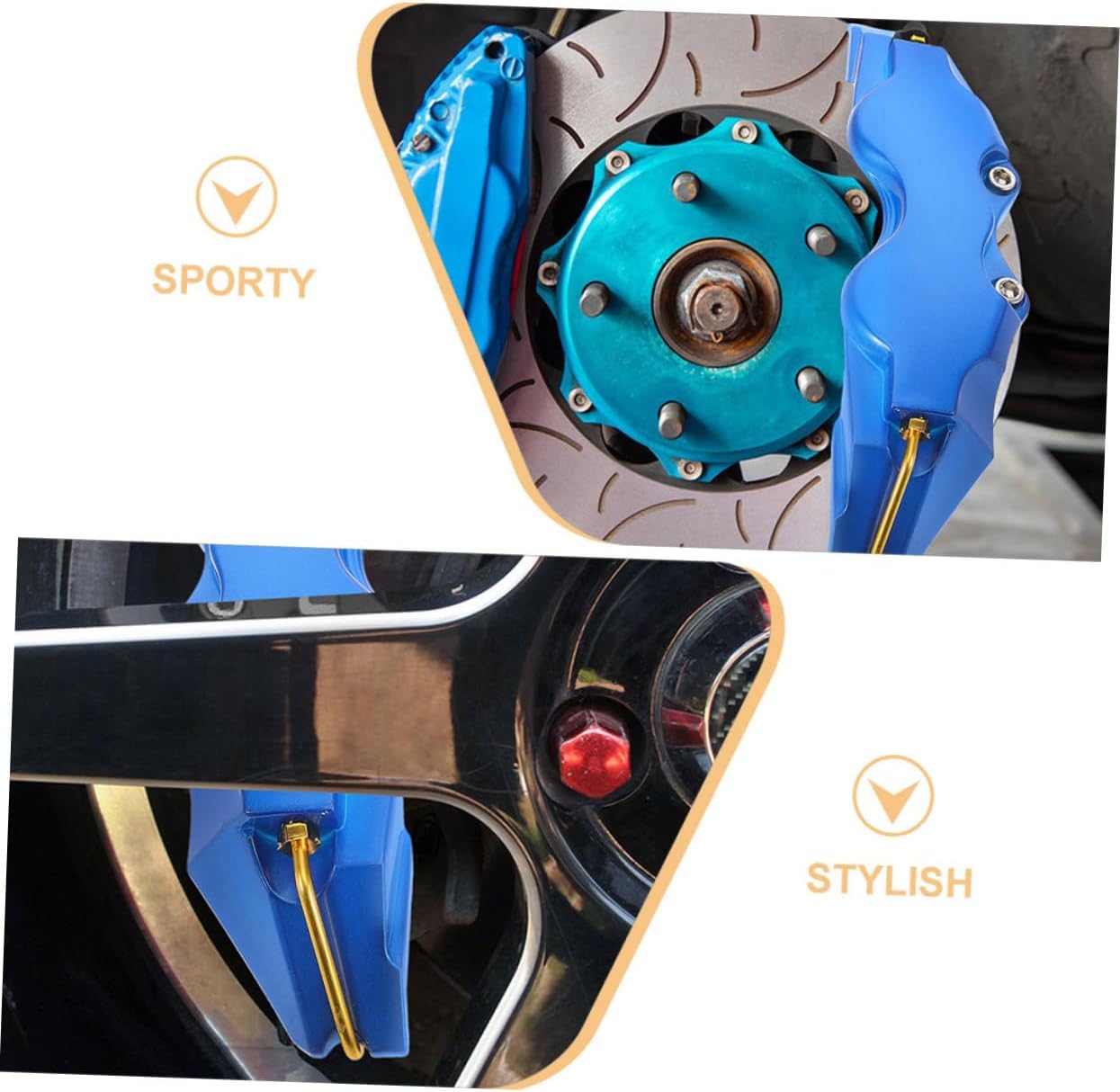 1pair Stylish Brake Caliper Cover High Strength Wheel Aesthetic Caliper Guard for Dynamic Car Look Easy Installation Broad Compatibility Vehicle Aesthetics