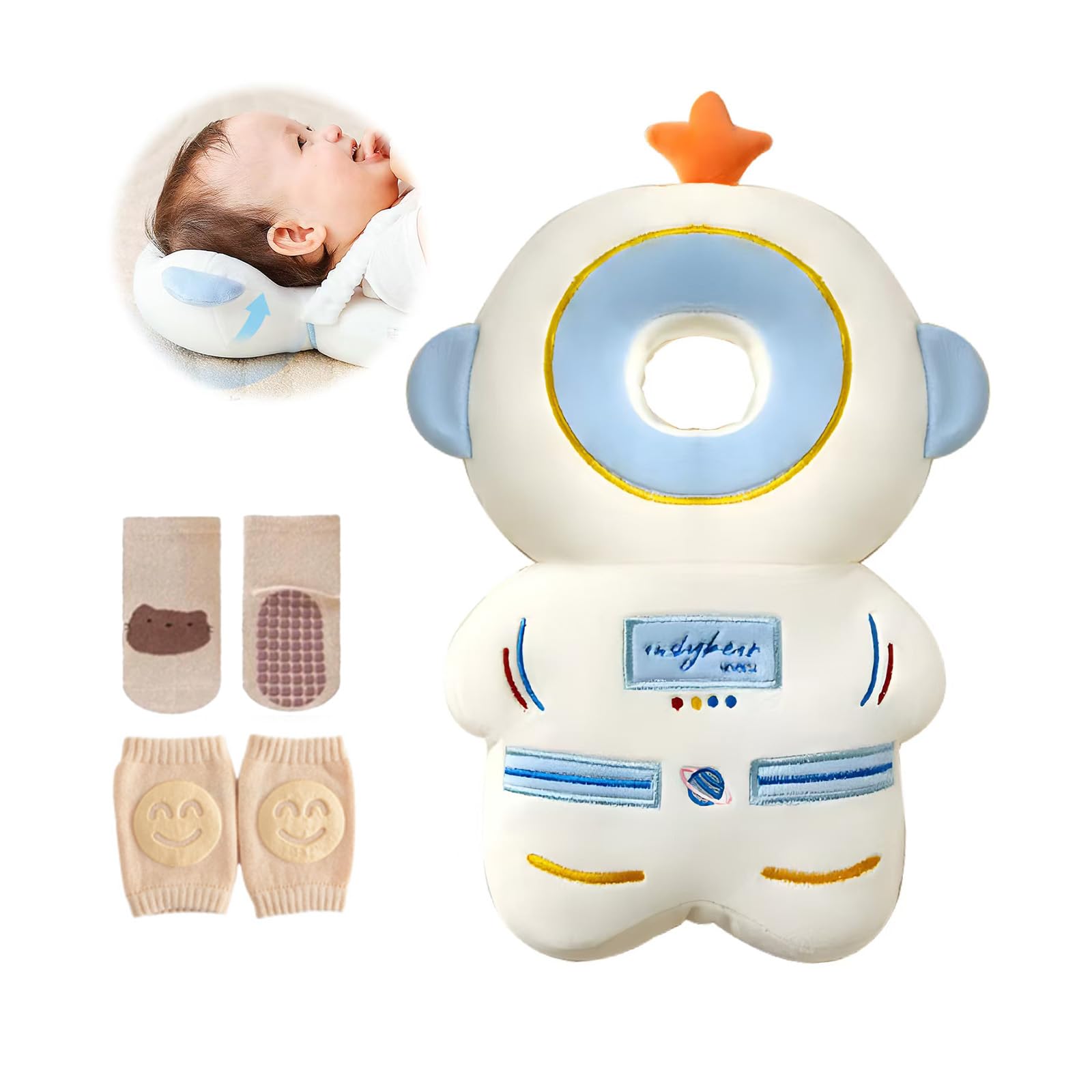 Viondra Baby-Kopfschutz-Rucksack, verstellbarer Kopfschutz für Babys von 5–24 Monaten (Astronaut)