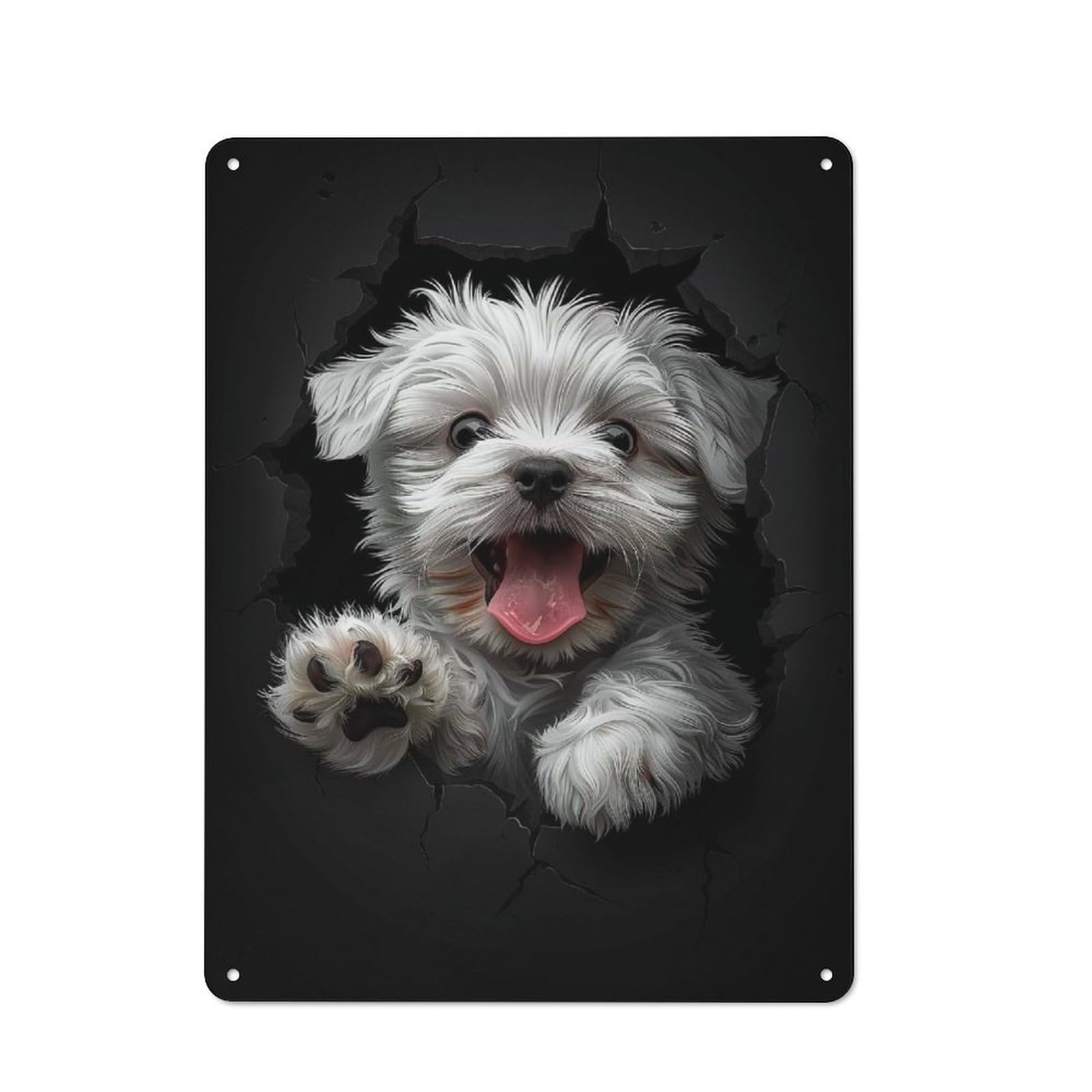 Junmoney Style-12 Maltese(2) Decorative Metal Wall Decor 40X30cm, Metal Gift Sign For Hallway, Home Bar, Garage Or Study