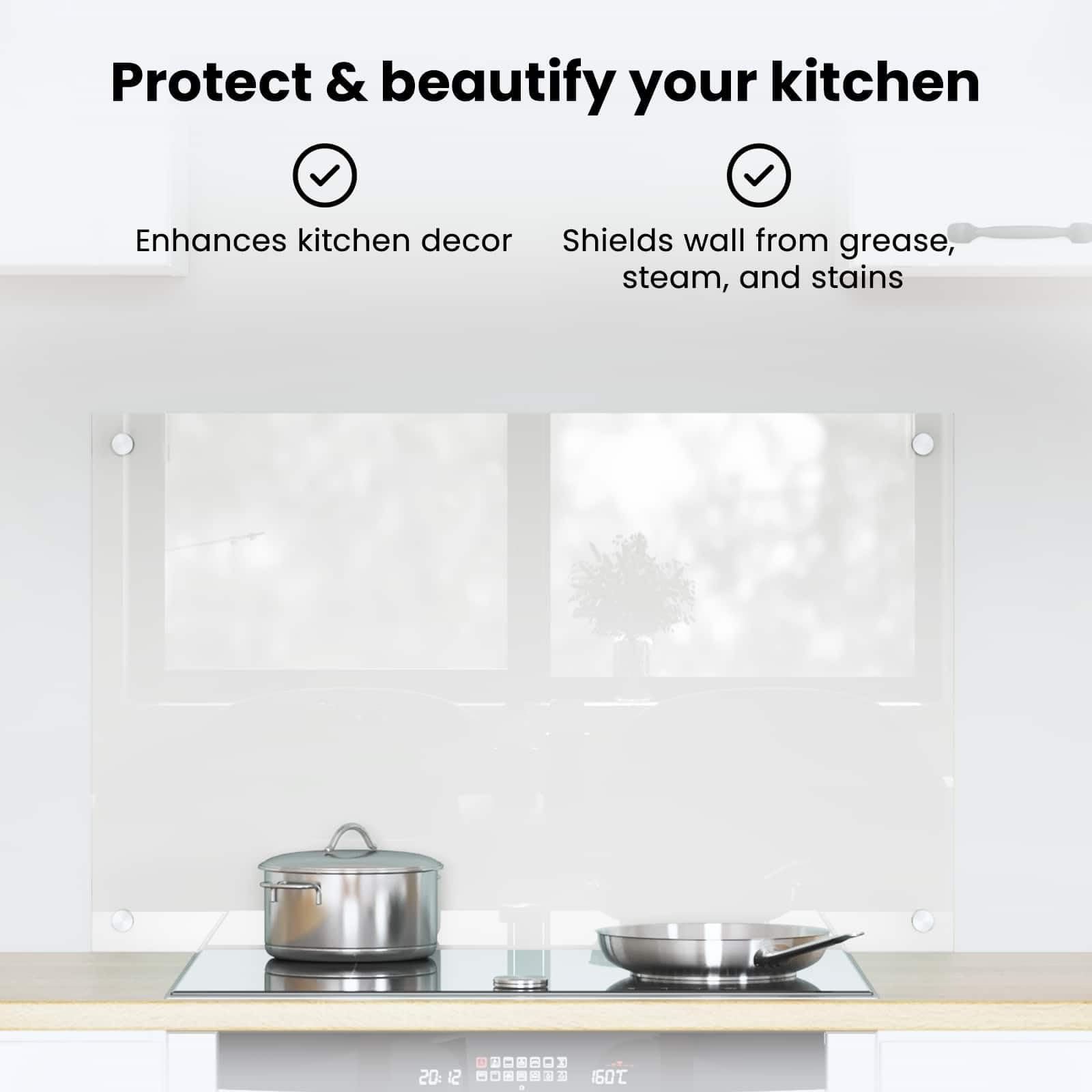 vidaXL Schienale da Cucina Trasparente 80 x 50 cm Vetro temperato, Design da Cucina alla Moda: Schienale in Vetro, Parete Resistente al Calore, estetica Moderna per la ristrutturazione