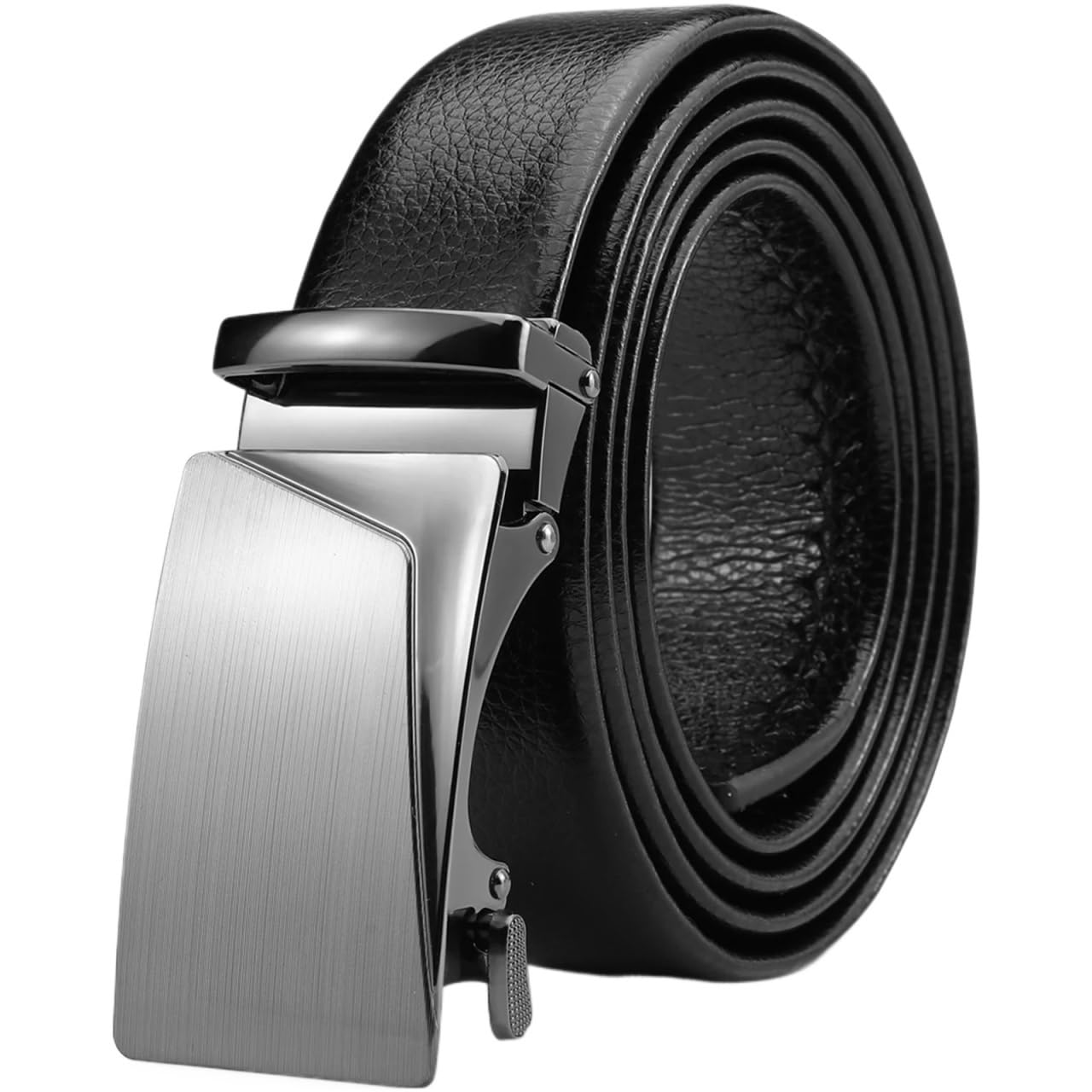 2 Stück Herrengürtel, vielseitiger Herrengürtel, automatische Schnalle, Business-formelle Kleidung, Leder-Freizeithosengürtel(120cm)