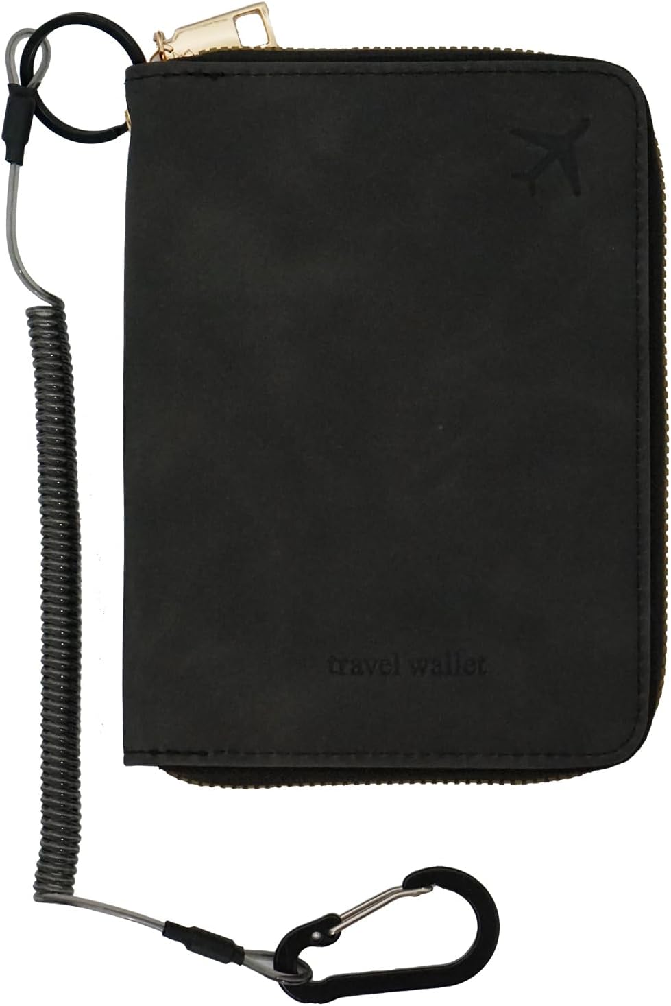 Passport Holder with Tether and Carabiner to Prevent Loss