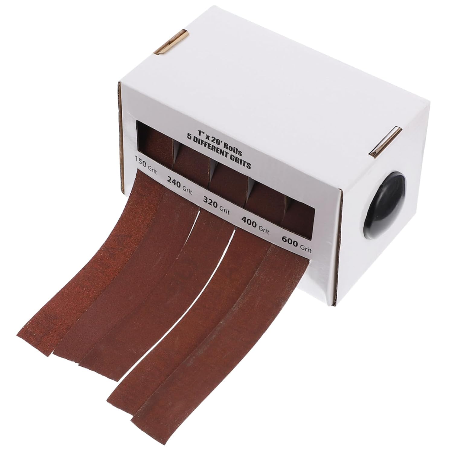 PRETYZOOM Emery Cloth Roll Boxed Sandpaper Dispenser Draw Out Type Abrasive Sanding Roll for Metal Glass Woodworking Wet Dry Polishing 10 Grits Included