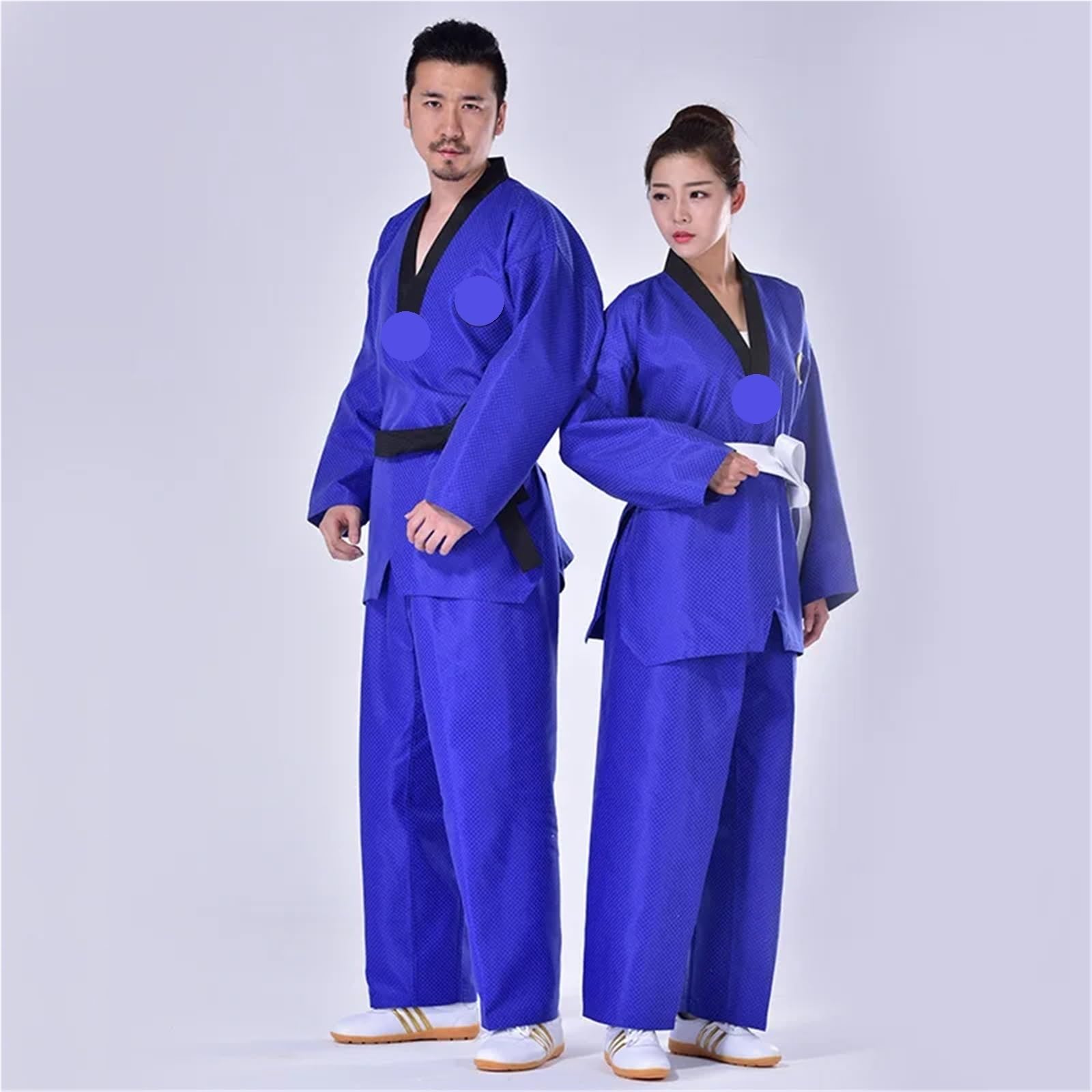 Judoanzug Judo-Anzüge, Taekwondo-Uniform, Unisex, Trainer-Anzug, Herren-Gürtel, Karate, Judo-Dobok, Damen-Kleidung, Langarm(Blue,190cm)