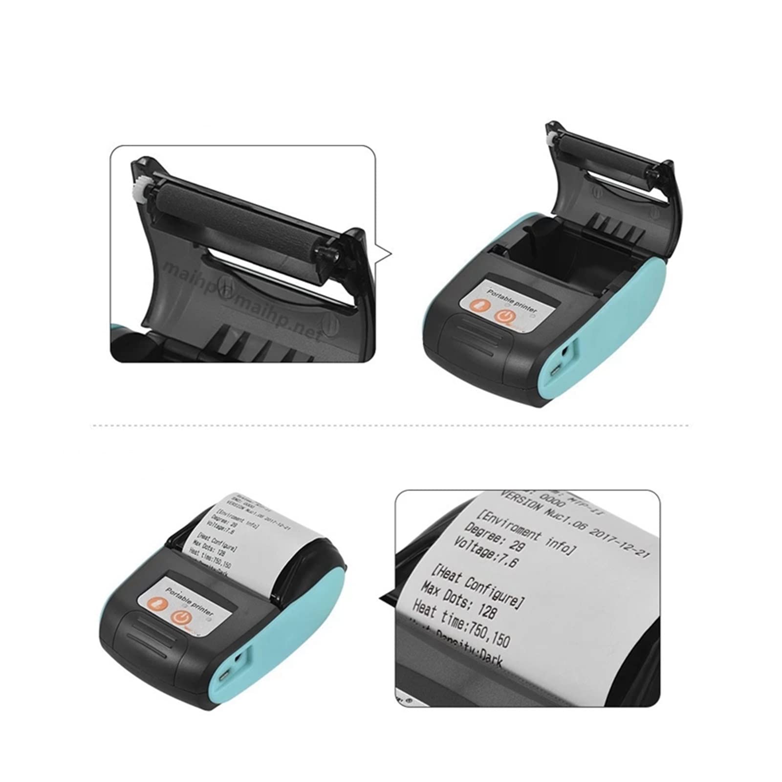 Stampante a getto d'inchiostro portatile, Wireless Portatile Mini Palmare 58mm Bluetooth Cellulare Android POS PC Pocket Bill Impresoras Stampante Termica for Ricevute Asciugatura rapida su diversi ma