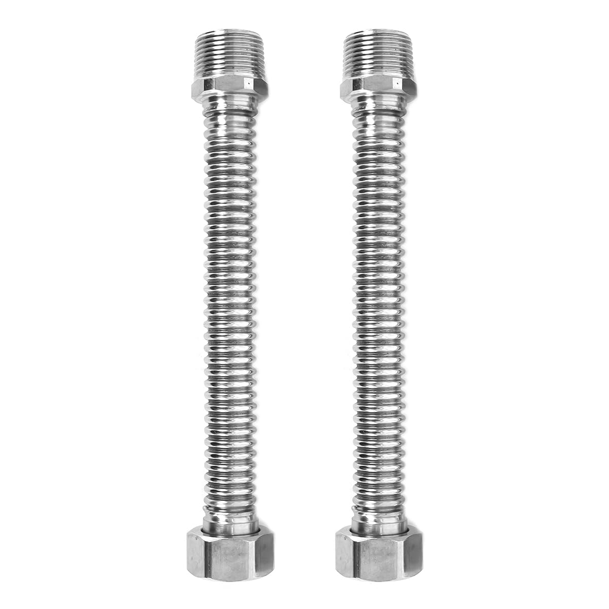 Gutol (2-Pack Stainless Steel Flexible Hose 3/4" – 20cm Length, Universal Fit for Water Heaters, Boilers & Industrial Piping