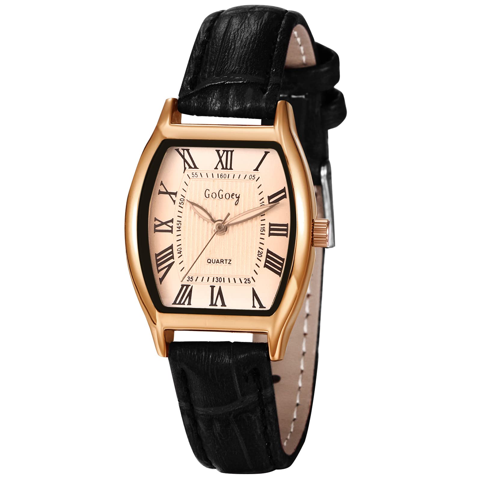 Avanerwomens Square Watch Leather Strap Quartz Wristwatch Ladies