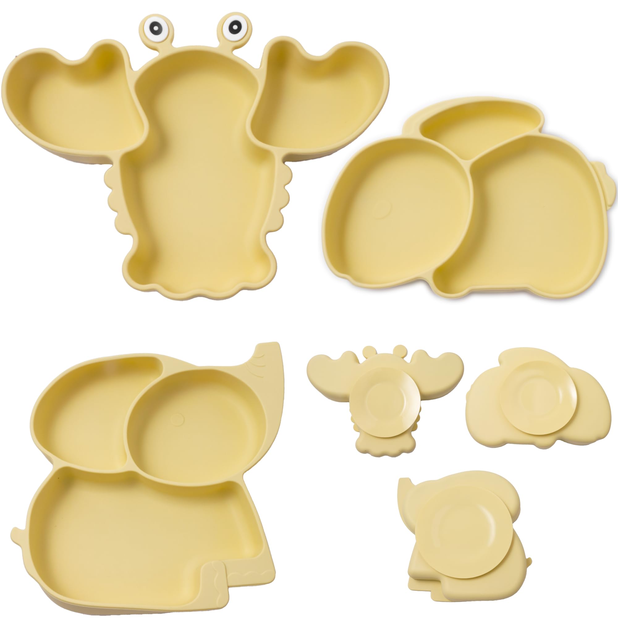 Assiette silicone ventouse bébé 3 compartiments antidérapante LFGB