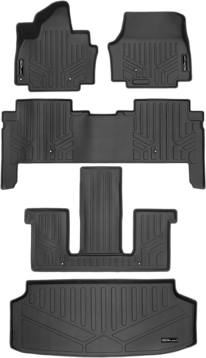 SMARTLINER All Weather Custom Fit 3rd Row Floor Mat Liner Set Compatible with 2024-2025 Kia EV9 (Only Fits with 2nd Row Bucket Seats)