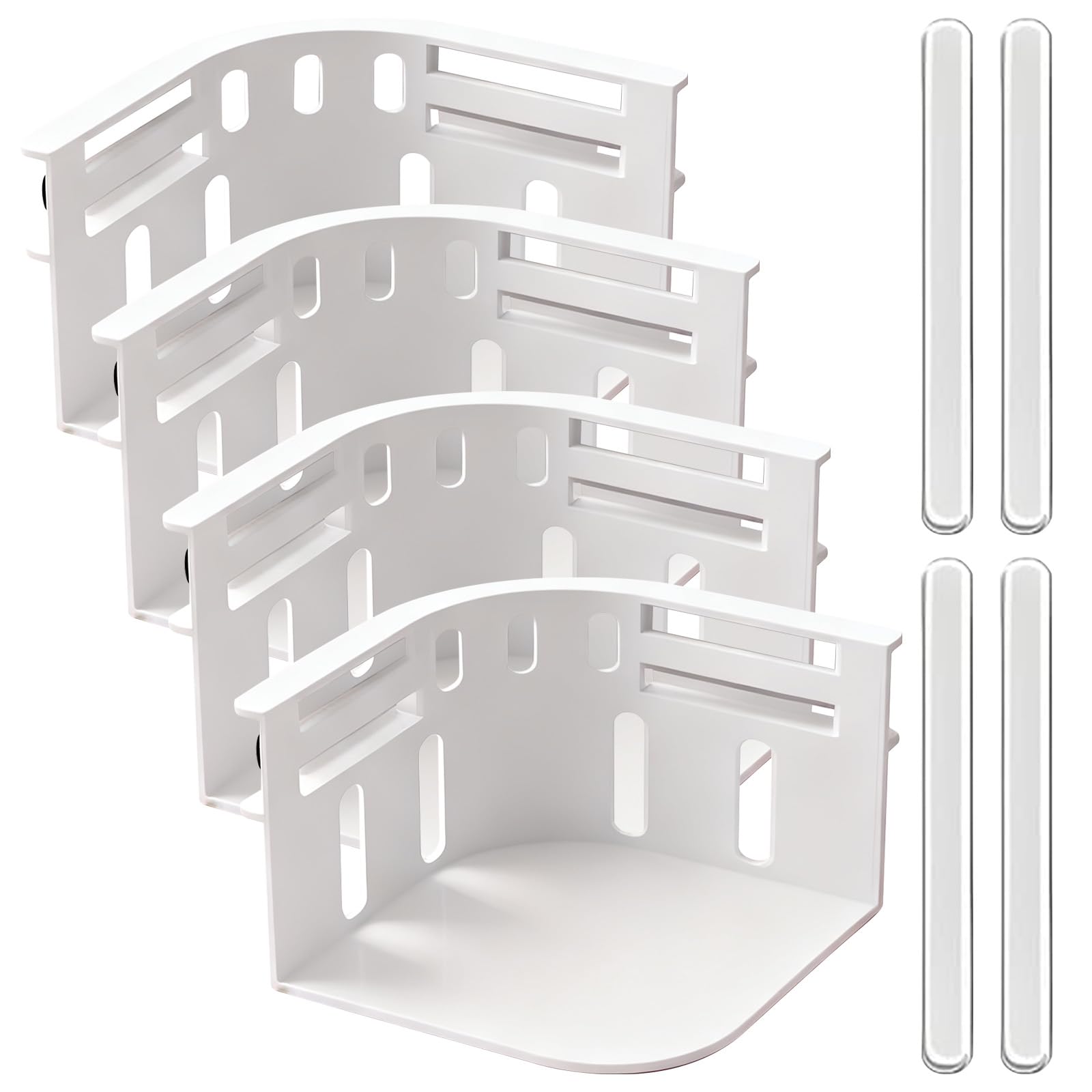 White Bed Sheet Holder with Lock Strips, 4PCS Removable Fitted Holders