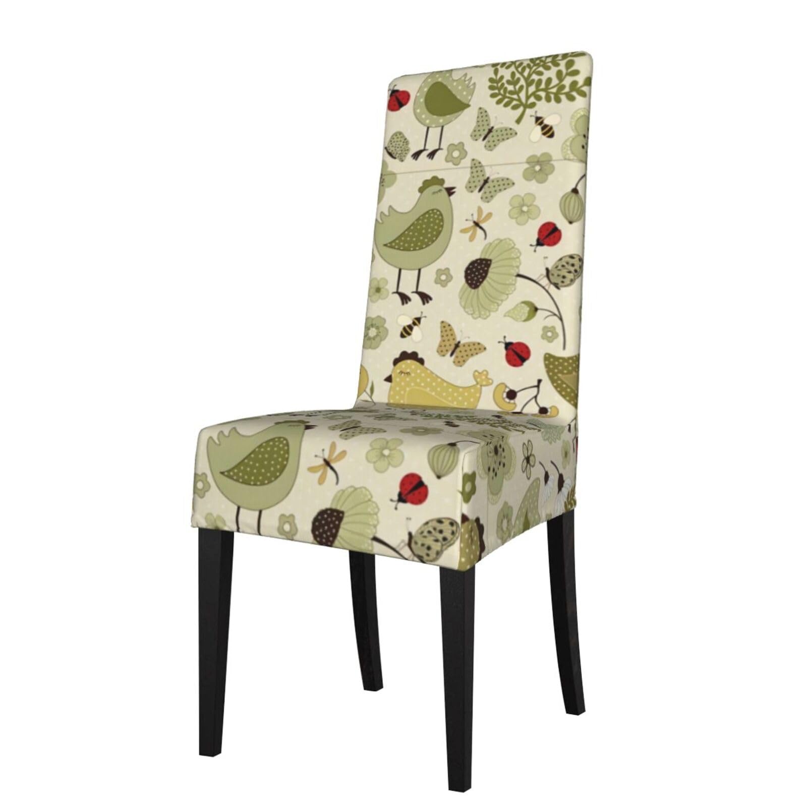YYHHAOFA yellow leaves chicken Prints Protection Cover for Dining Chair - Stretch Slipcovers, Easy Refresh for Your Dining Room & Event Decor