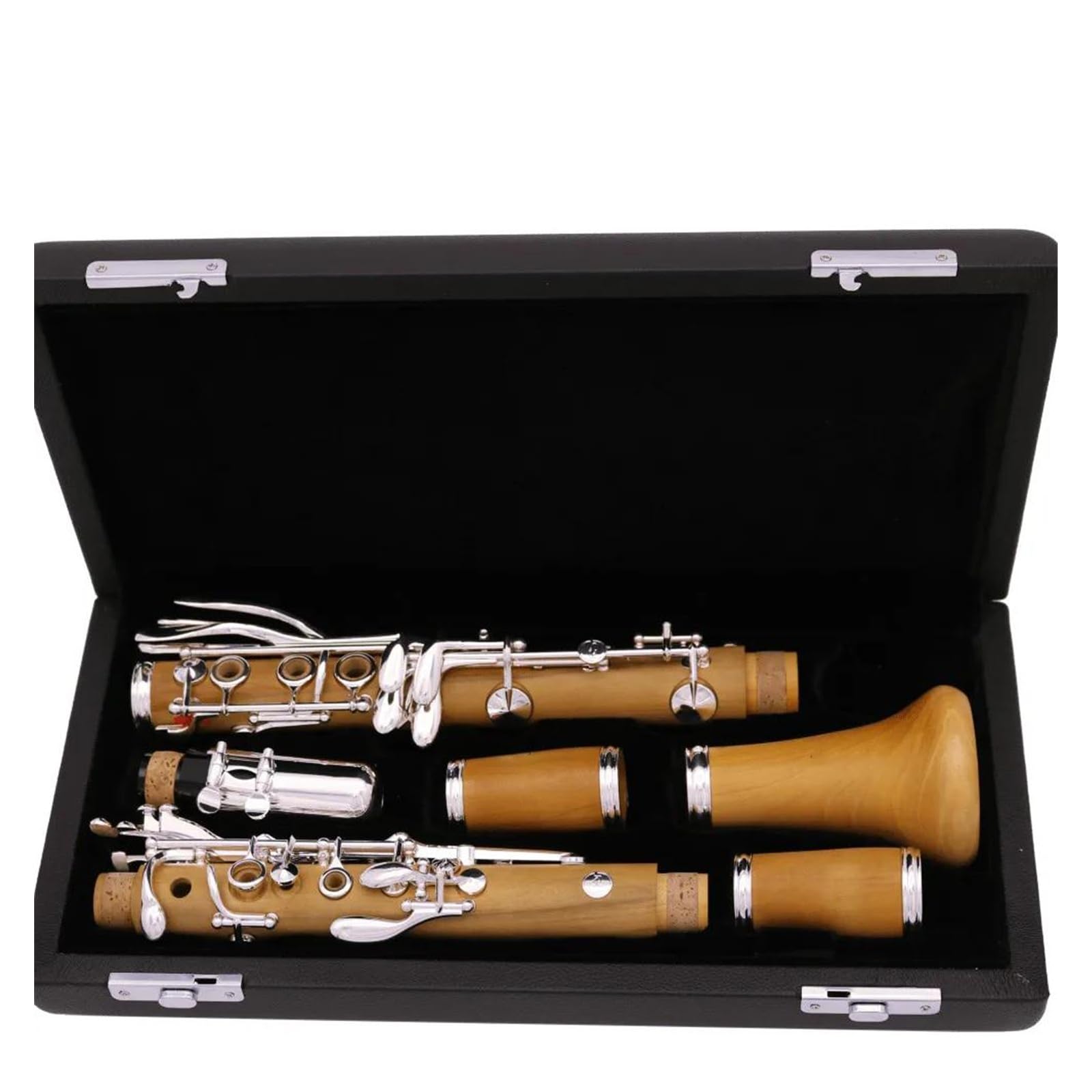 Professionale Clarinetto 19 Tasti Tono Sib Corpo In Bosso Chiavi Placcate Argento Clarinetto Con Bocchino E Custodia Rigida