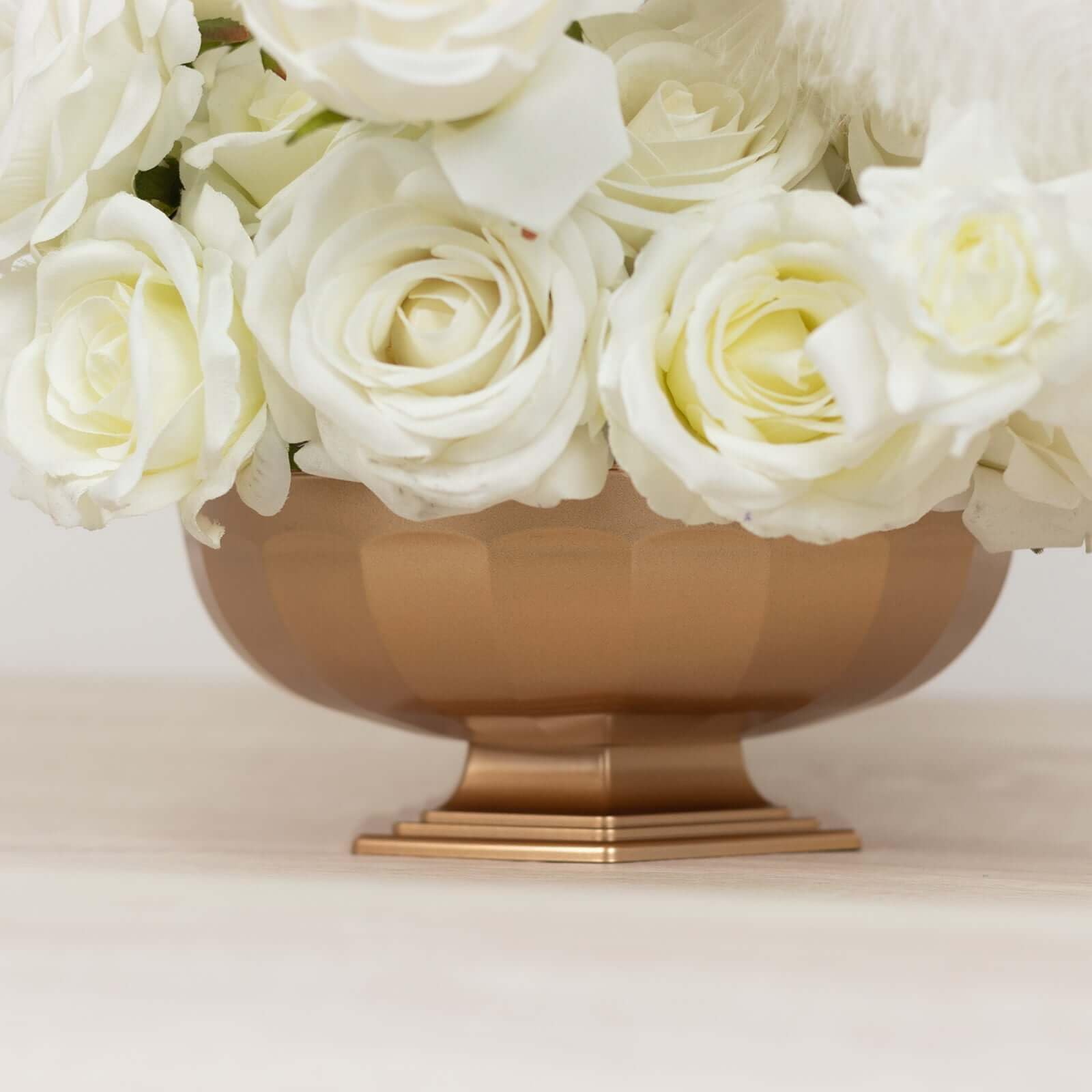 Très Beau Bol En Céramique Sur Piédestal – Motif Tulipe – Doré à L'Or – Occasion