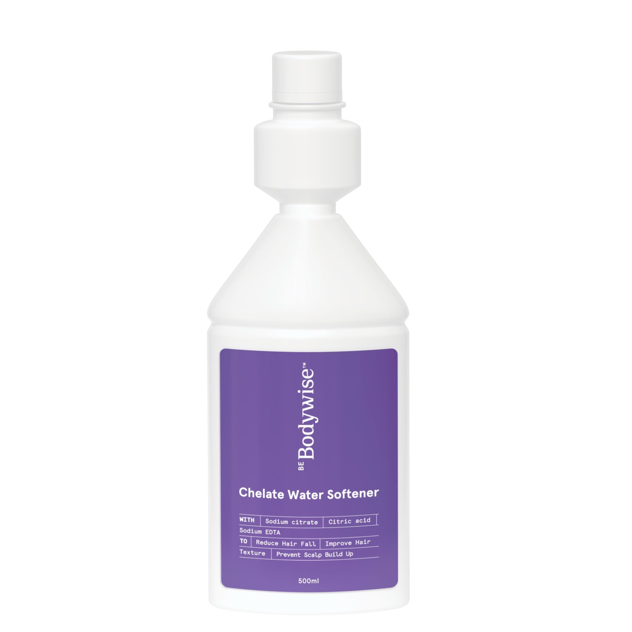 Bodywise Be Water Softener 500ml | Instant Hard Water Softening Agent | Reduces Hair Fall & Prevents Skin & Hair Damage | Disables Calcium & Magnesium, Maintains pH Level