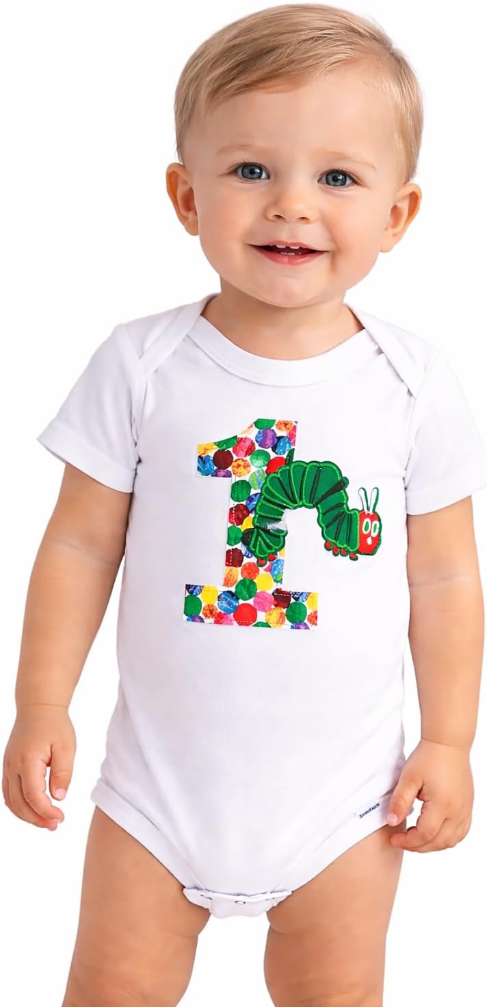 Caterpillar First Birthday Bodysuit, White Bodysuit, First Birthday Outfit, First Birthday Baby, Storybook Birthday