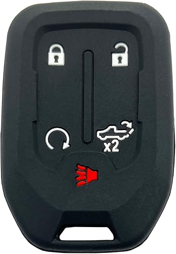 Miniatura 3 de Funda de silicona para llavero inteligente de 5 botones para GMC Sierra y Chevy Silverado 1500 2500HD 3500HD 3500HD 2021 2020 2019 (negro con blanco