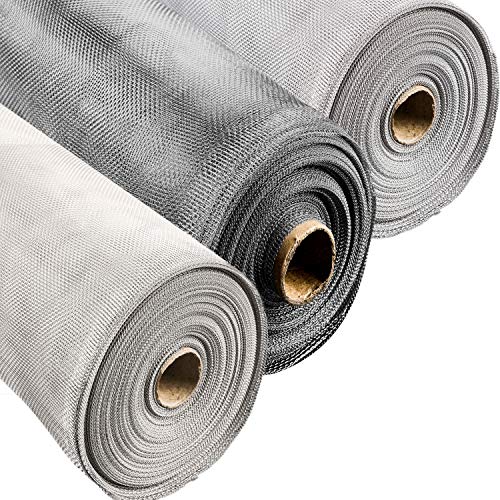 Preisvergleich Produktbild Fliegennetz Fliegengitter aus / verz.STAHL Gewebe / für Fenster, Türen, Lichtschachtabdeckung gegen RATTEN MÄUSE Insektenschutz / L x B: 100x80 CM