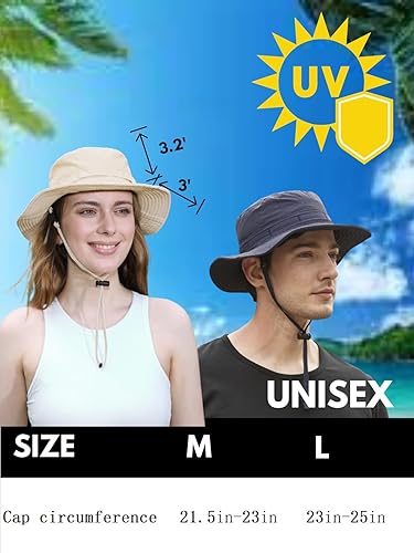 Vista 18 de GEGEEN DOMOG Sombreros impermeables de secado rápido, sombrero de lluvia para exteriores, playa, pesca, senderismo, sombrero de sol con cuerdas