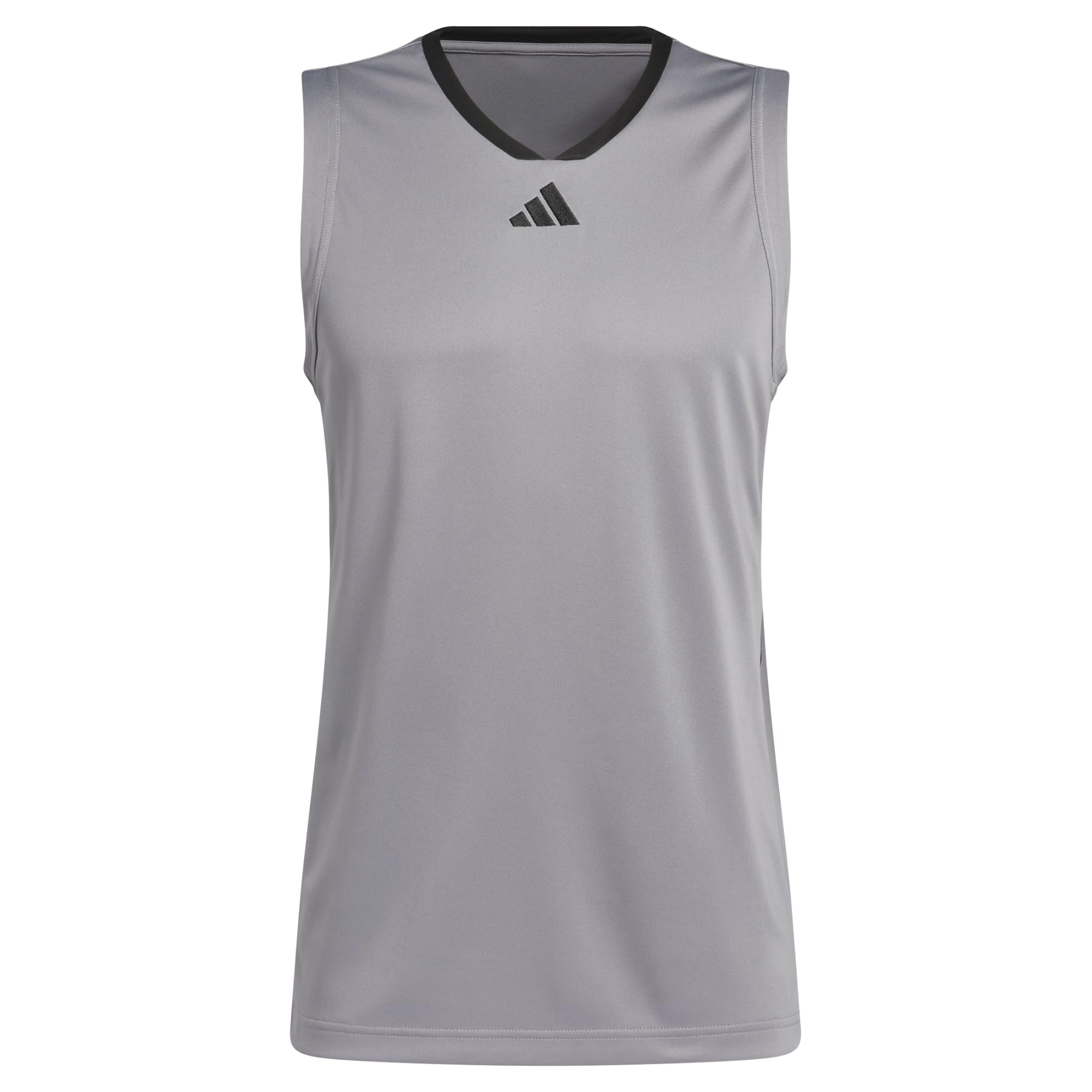 adidas Men's Basketball Legends Tank Shirt, Grey Three/Black, S