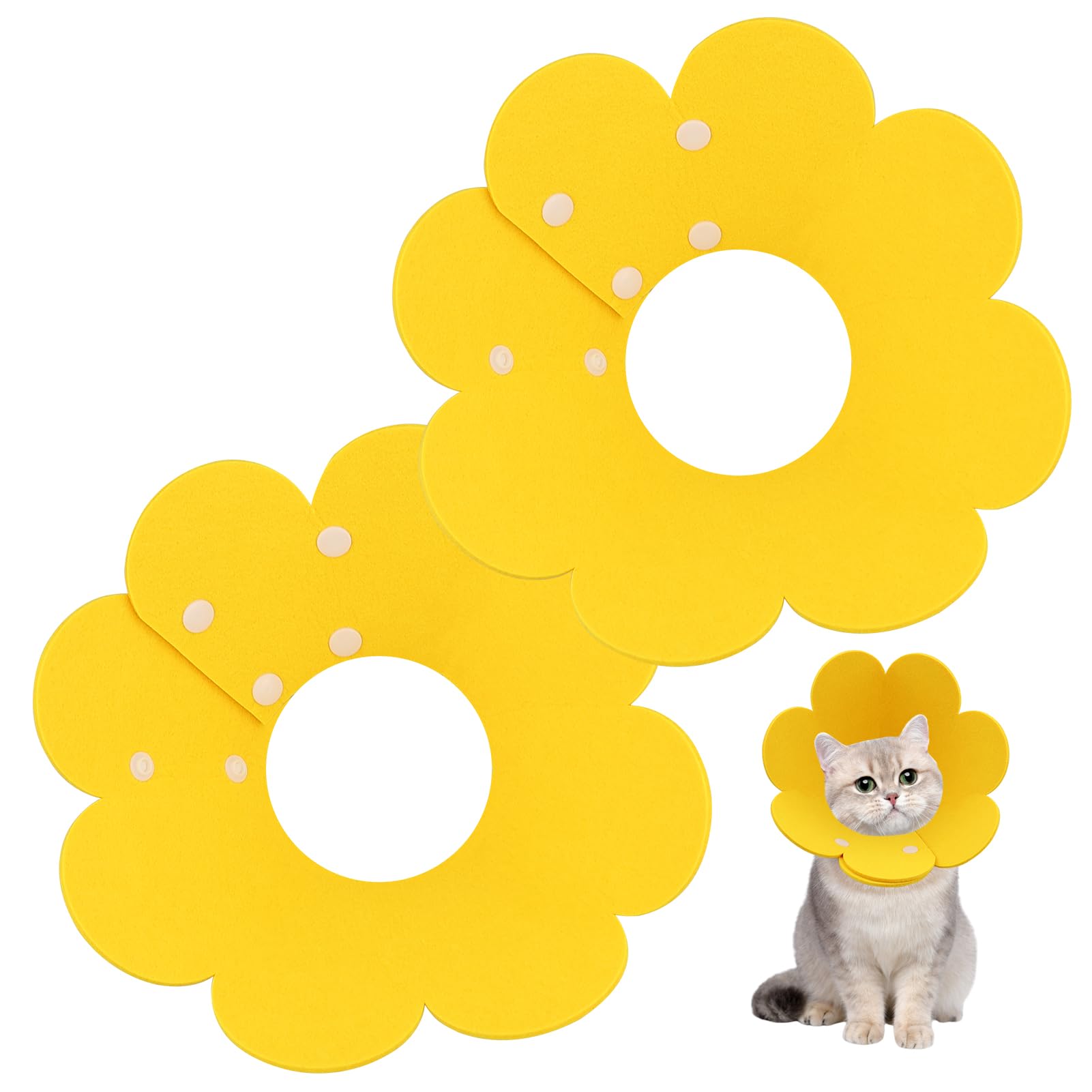 2 collares de protección para gatos, collares de protección suaves ajustables, collares de protección para gatos, collares protectores de esponja, para recuperación de heridas de mascotas, talla M