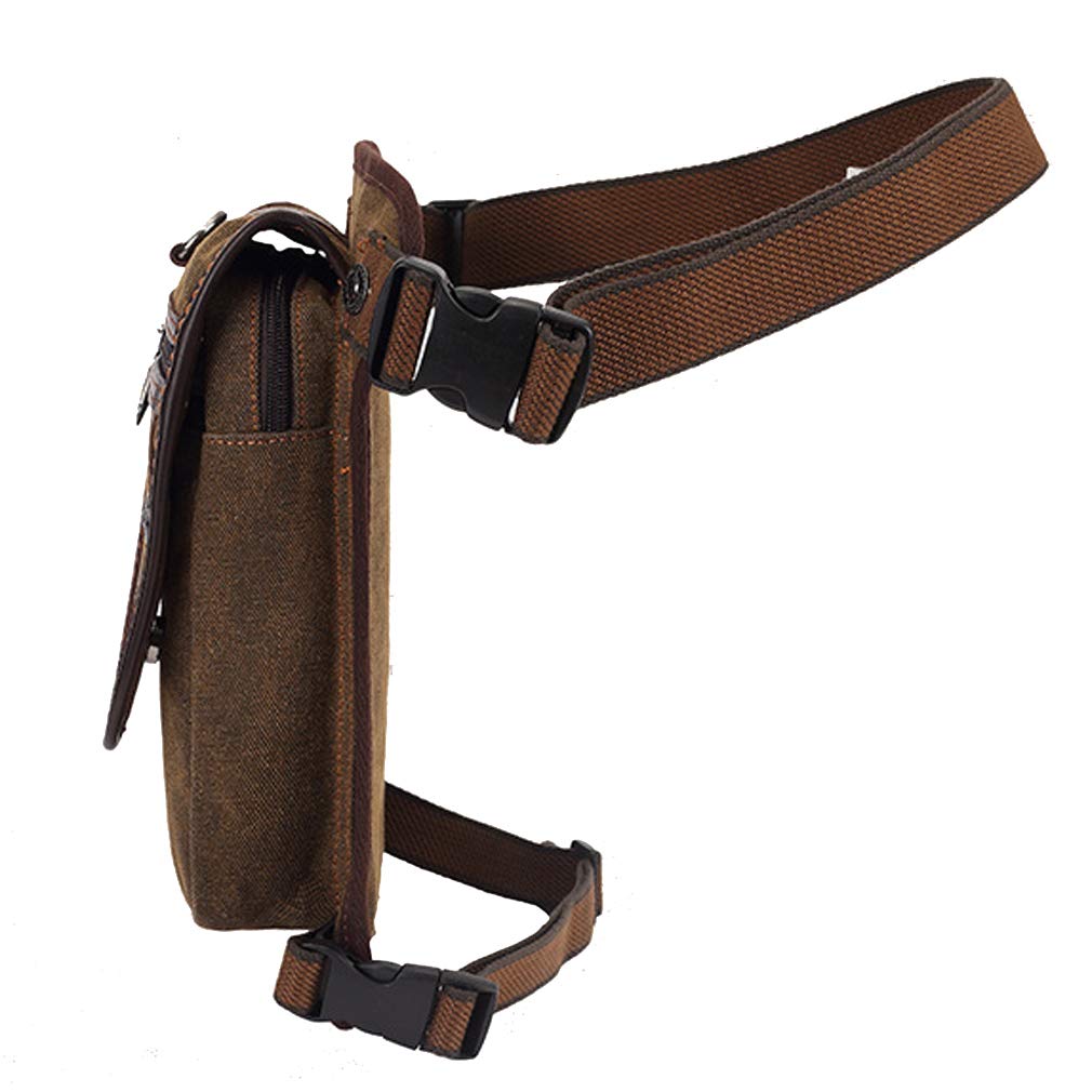 Canvas Drop Leg Bag per Uomo Donna Marsupio Moto Bike Multi-Purpose Coscia Vita Fanny Pack Uomo Viaggi Equitazione Pesca Escursioni Ciclismo All'aperto Pouch Marrone