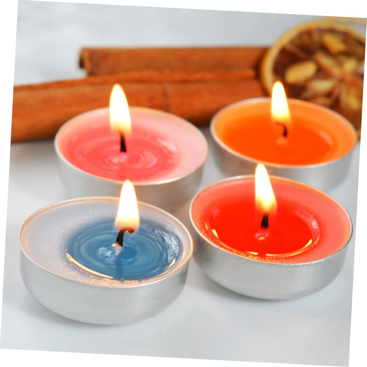 40 Velas Aromáticas de Cera sin Humo para Aromaterapia en Casa, Redondas de Aluminio, Relajación y Eliminación de Olores, Ideales para Propuestas Románticas