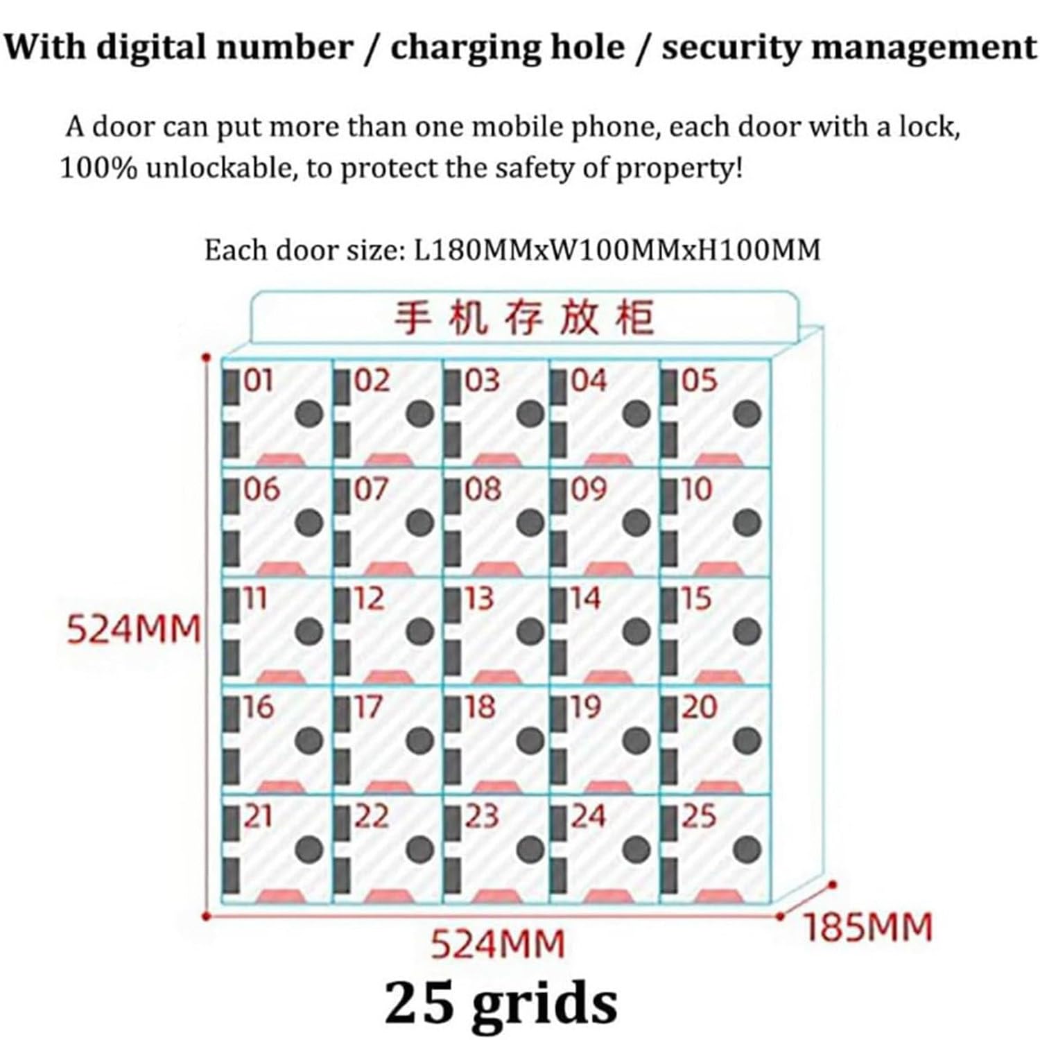Caja De Seguridad Transparente Para Teléfonos Móviles Con Les Armario De Almacenamiento De Acrílico Para Teléfonos Móviles Caja De Seguridad Transparente Para Teléfono Montada En La Pared n