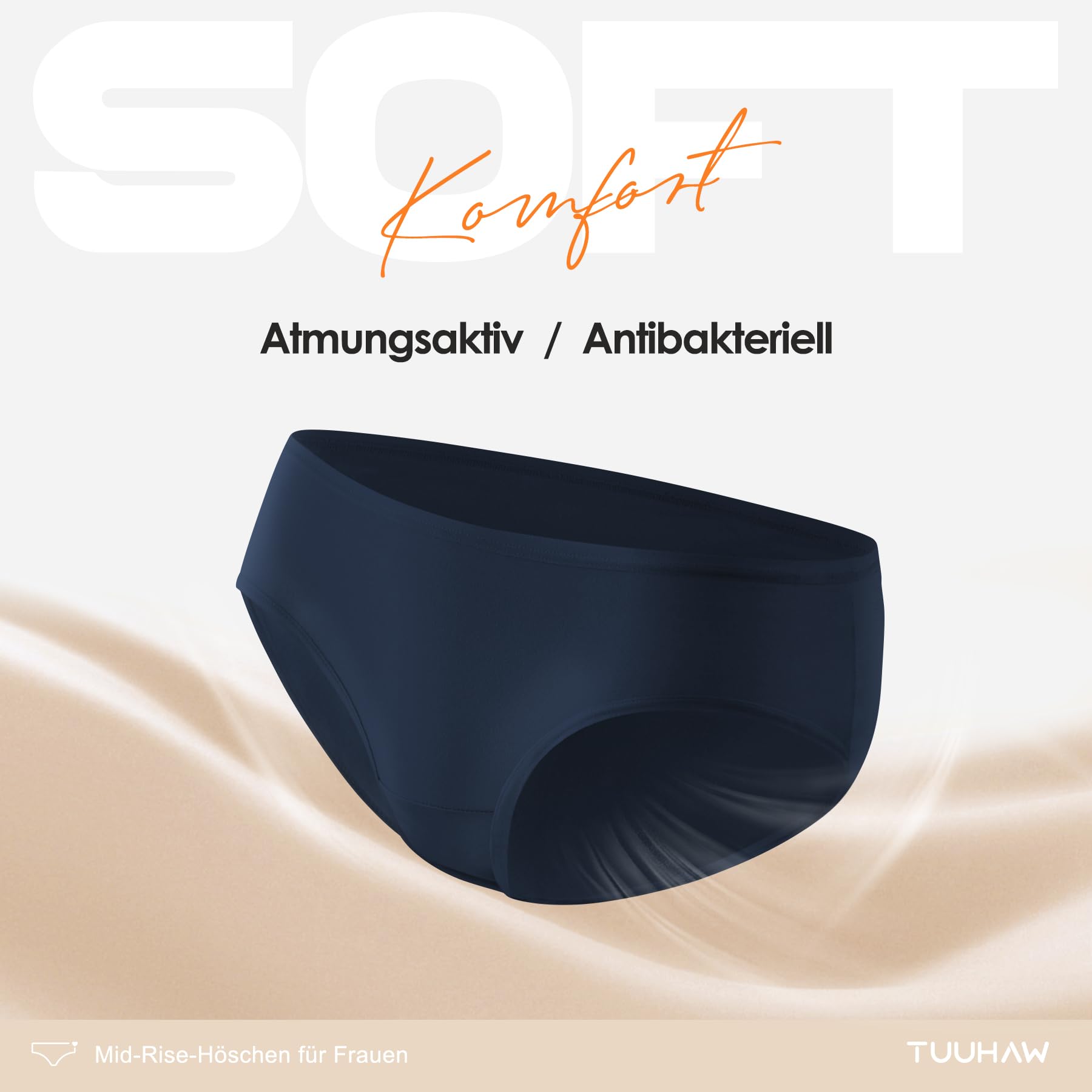 TUUHAW Mutande da Donna Midi Vita in Cotone Elasticizzato Pacco da 6