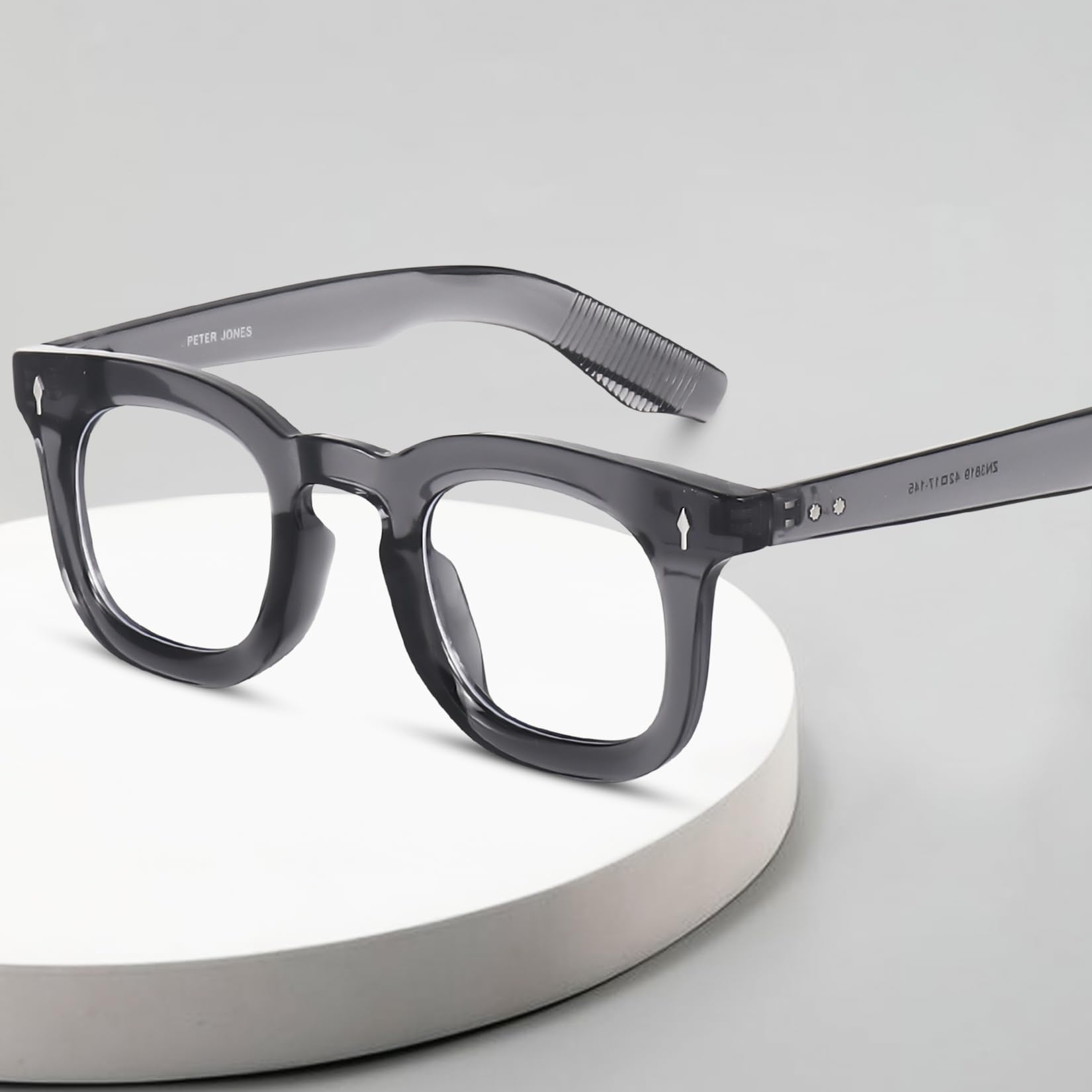 Peter Jones I Zero Power Blue Cut Computer Glasses I Gaming Glasses I UV Protected & Blocks Harmful Rays I Grey Color I Men & Women I Medium/Large Square 3819FGT - Image 3 thumbnail