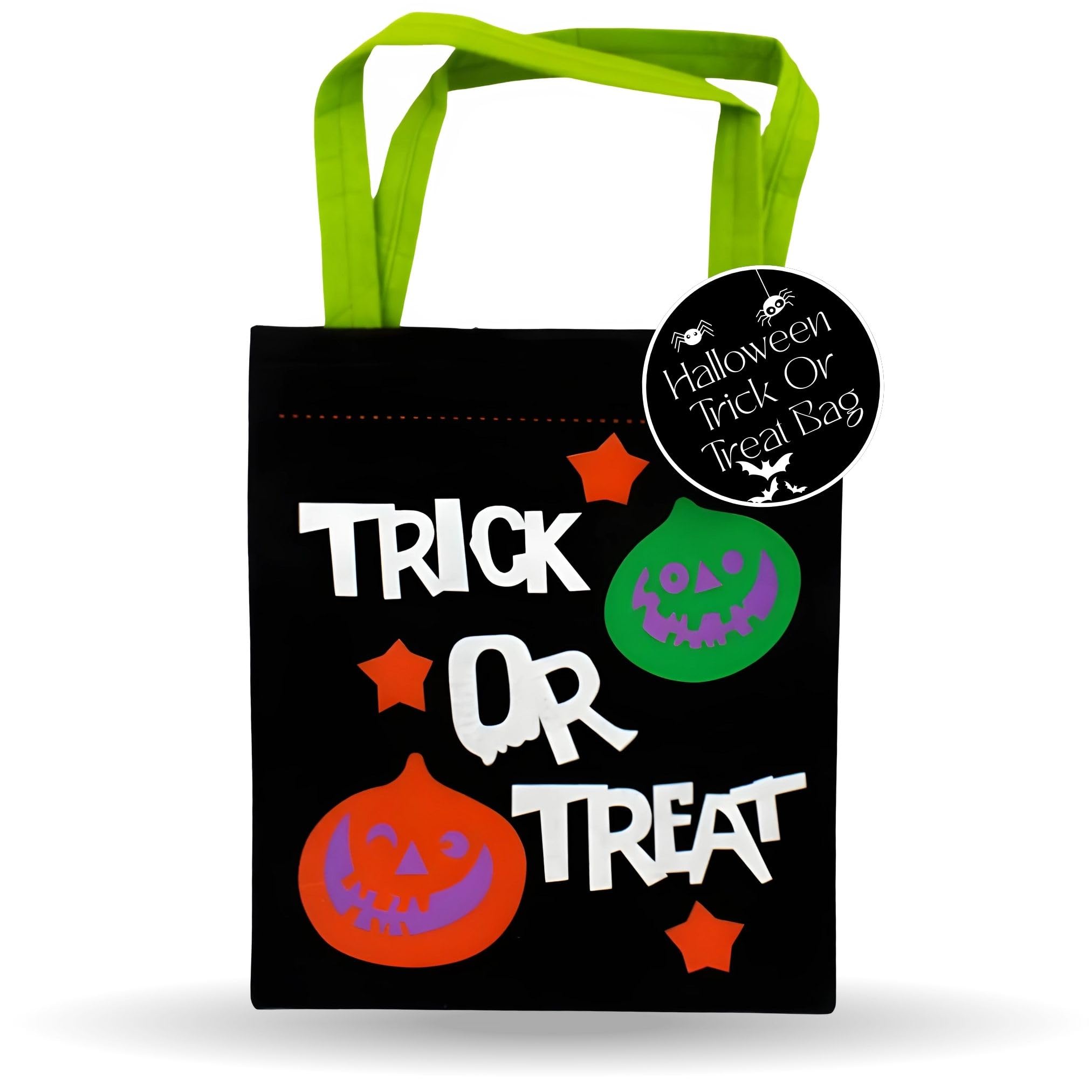 AKH® Halloween Trick or Treat Felt Bag | Hallowscream Treat Bag for Kids, Novelty Halloween Design | 27×23 cm, 36 cm Handle
