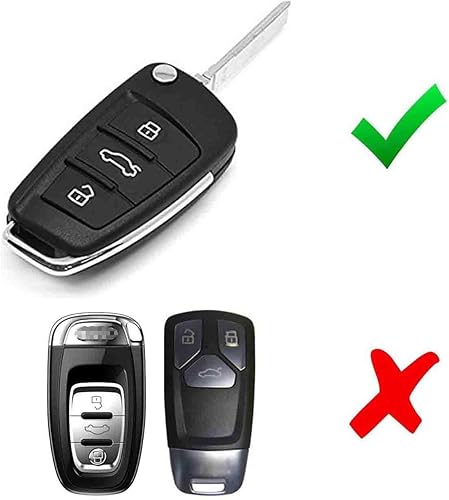 Miniatura 2 de iJDMTOY Exact Fit - Carcasa para llavero con acabado de fibra de carbono, color negro, brillante, compatible con Audi A3 S3 A4 S4 A6 Q5 Q7 TT R8
